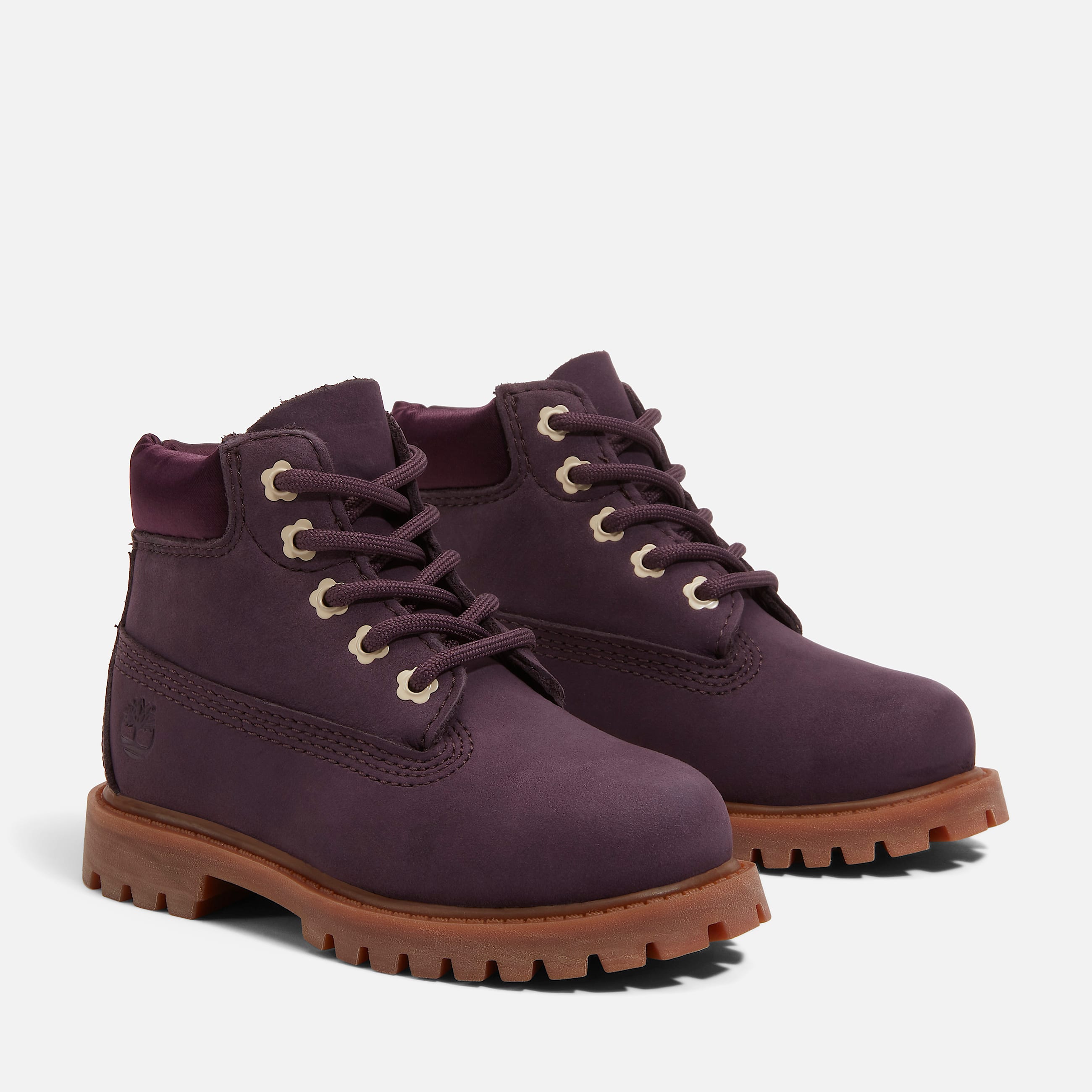 Toddler Timberland Premium 6Inch LaceUp Waterproof Boot TBL Dark Purple Nubuck ALT4