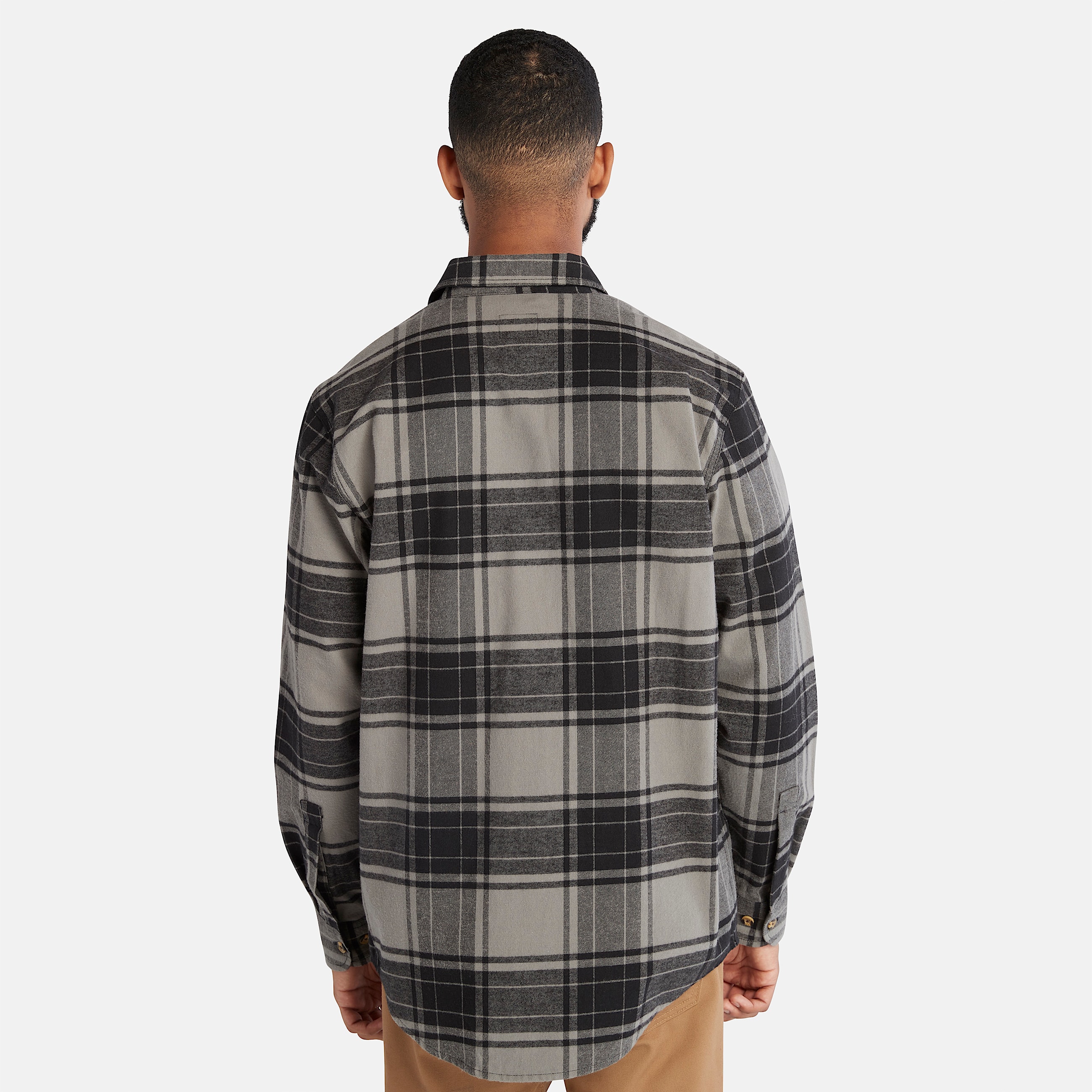 Mens Woodfort Heavyweight Flannel Work Shirt TBL Pewter Plaid ALT9