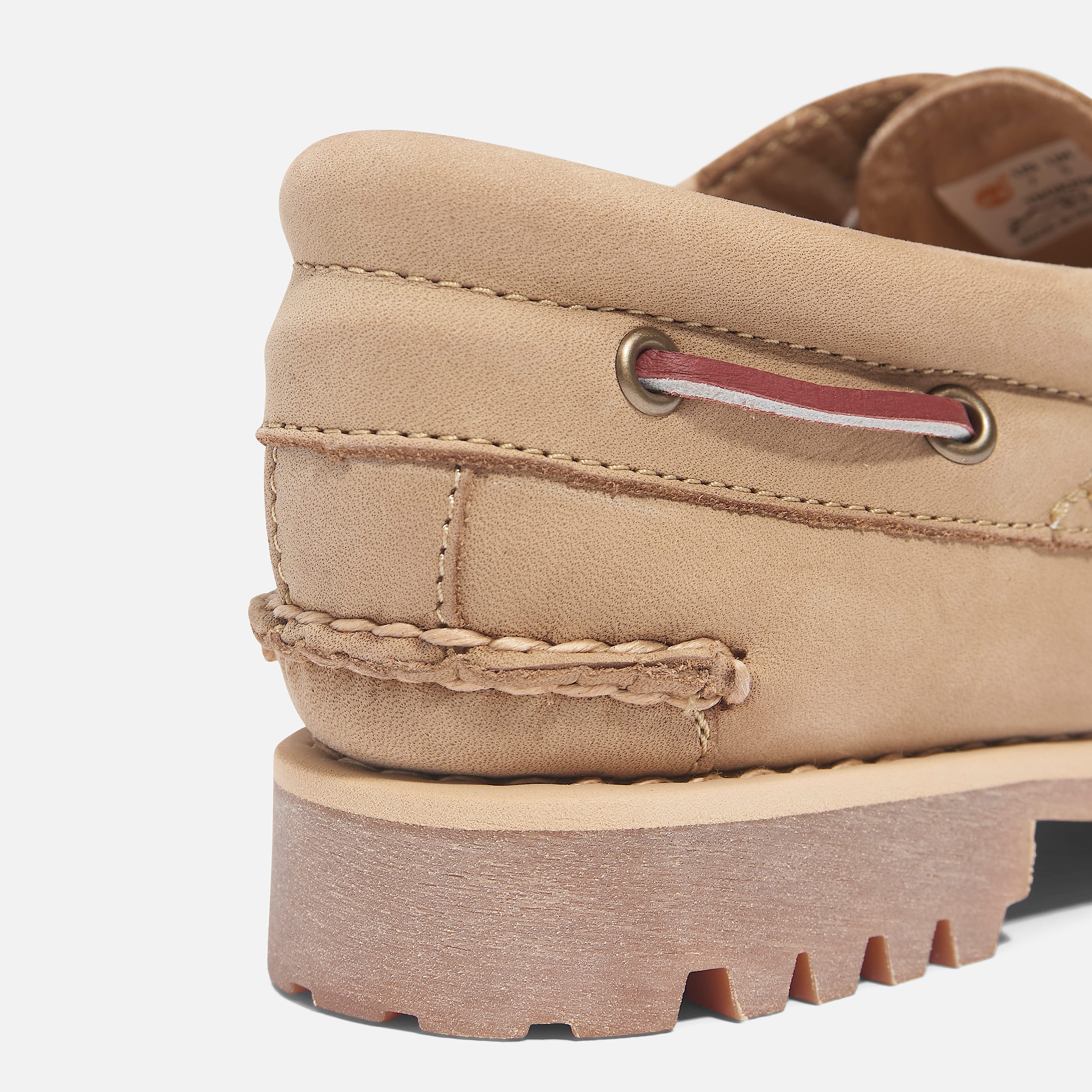 Womens Noreen 3Eye Lug Handsewn Boat Shoe TBL Beige Nubuck ALT7