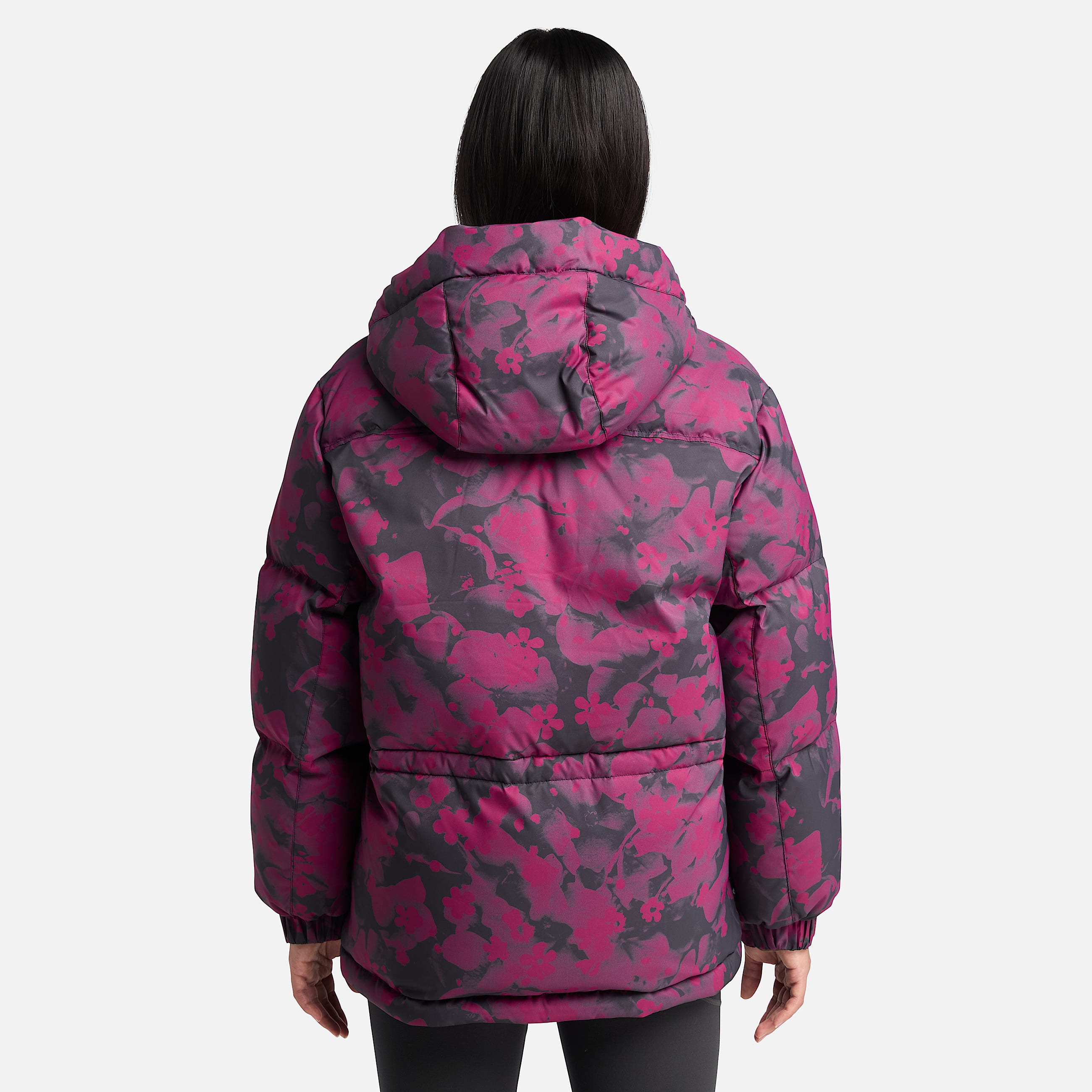 Womens Howker Recycled Down Puffer Jacket TBL Floral Red Beet Print ALT9