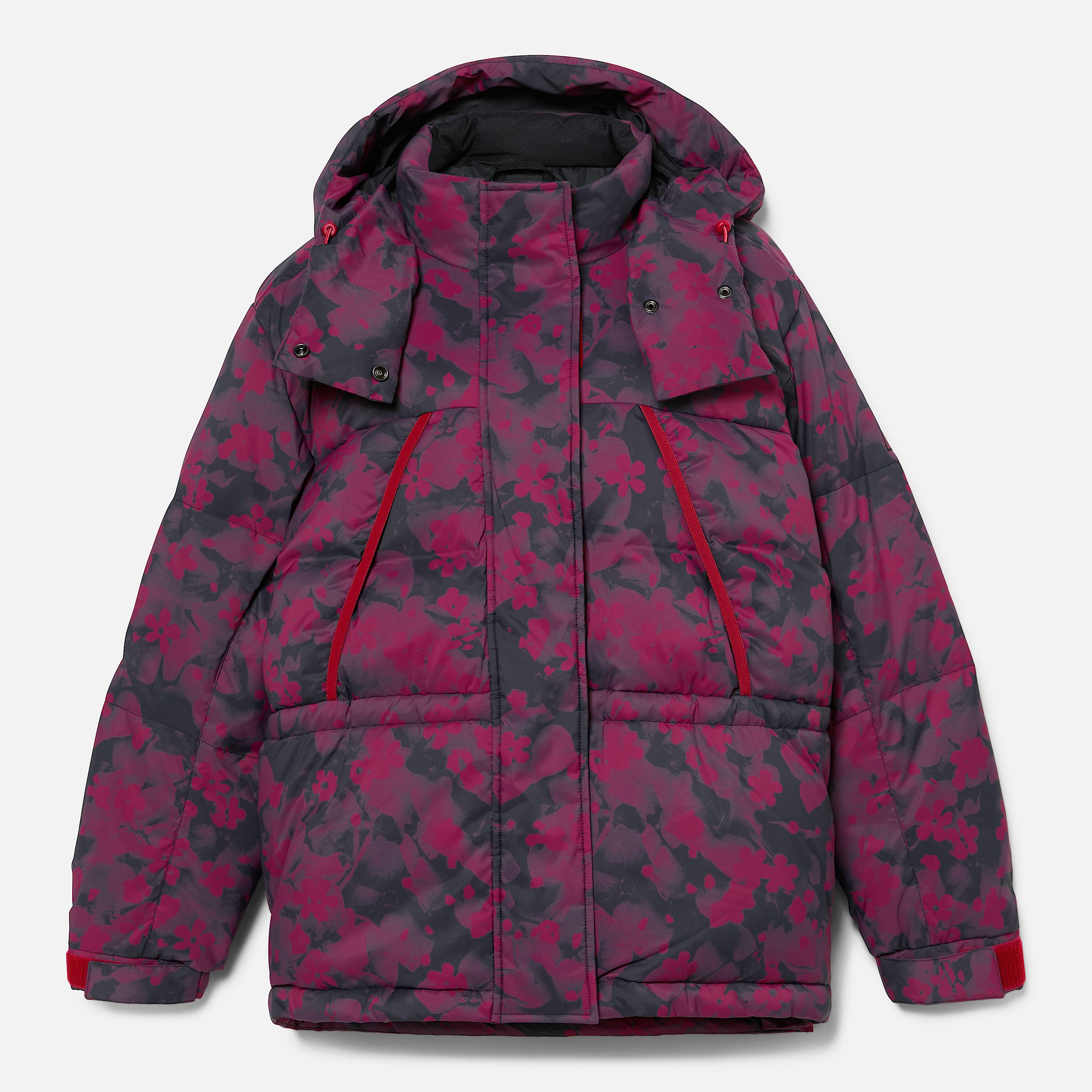 Womens Howker Recycled Down Puffer Jacket TBL Floral Red Beet Print ALT10