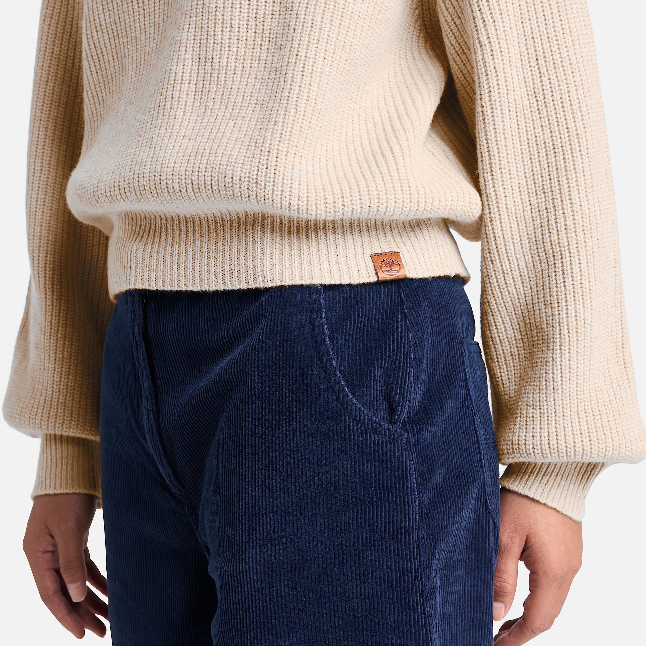 Womens Wool Blend Crew Sweater TBL Light Beige ALT2