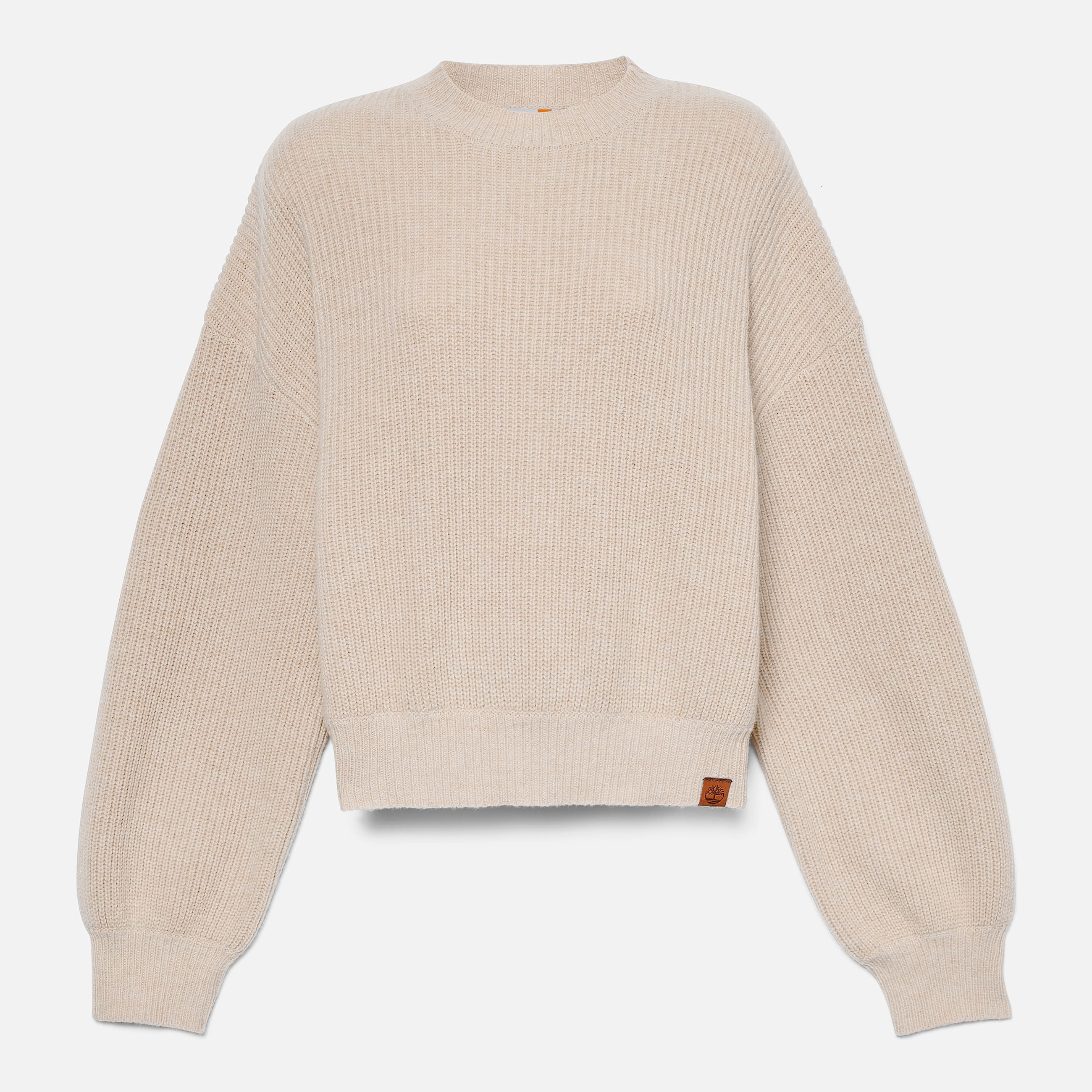 Womens Wool Blend Crew Sweater TBL Light Beige ALT10