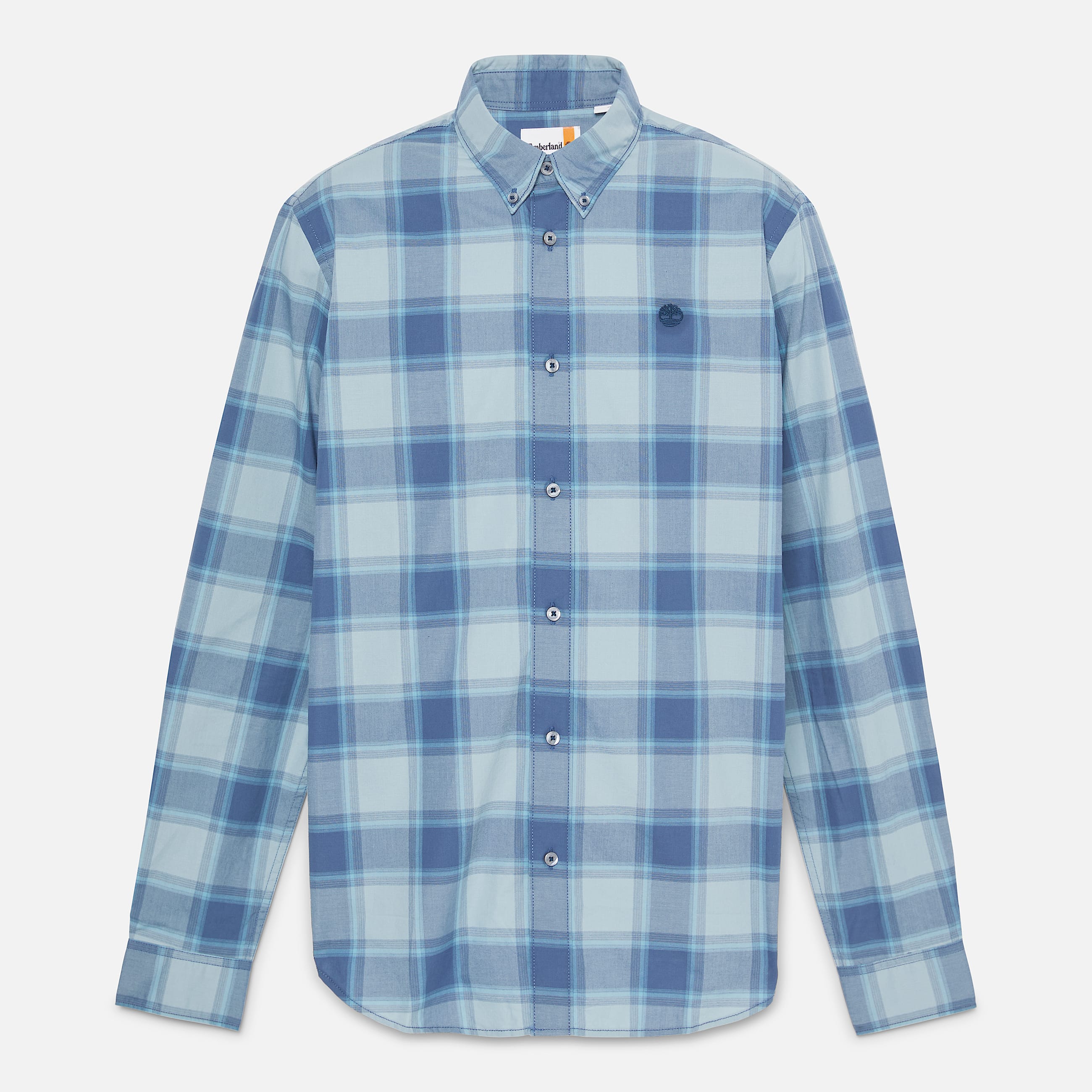 Mens Poplin Check Shirt TBL Dark Denim ALT10