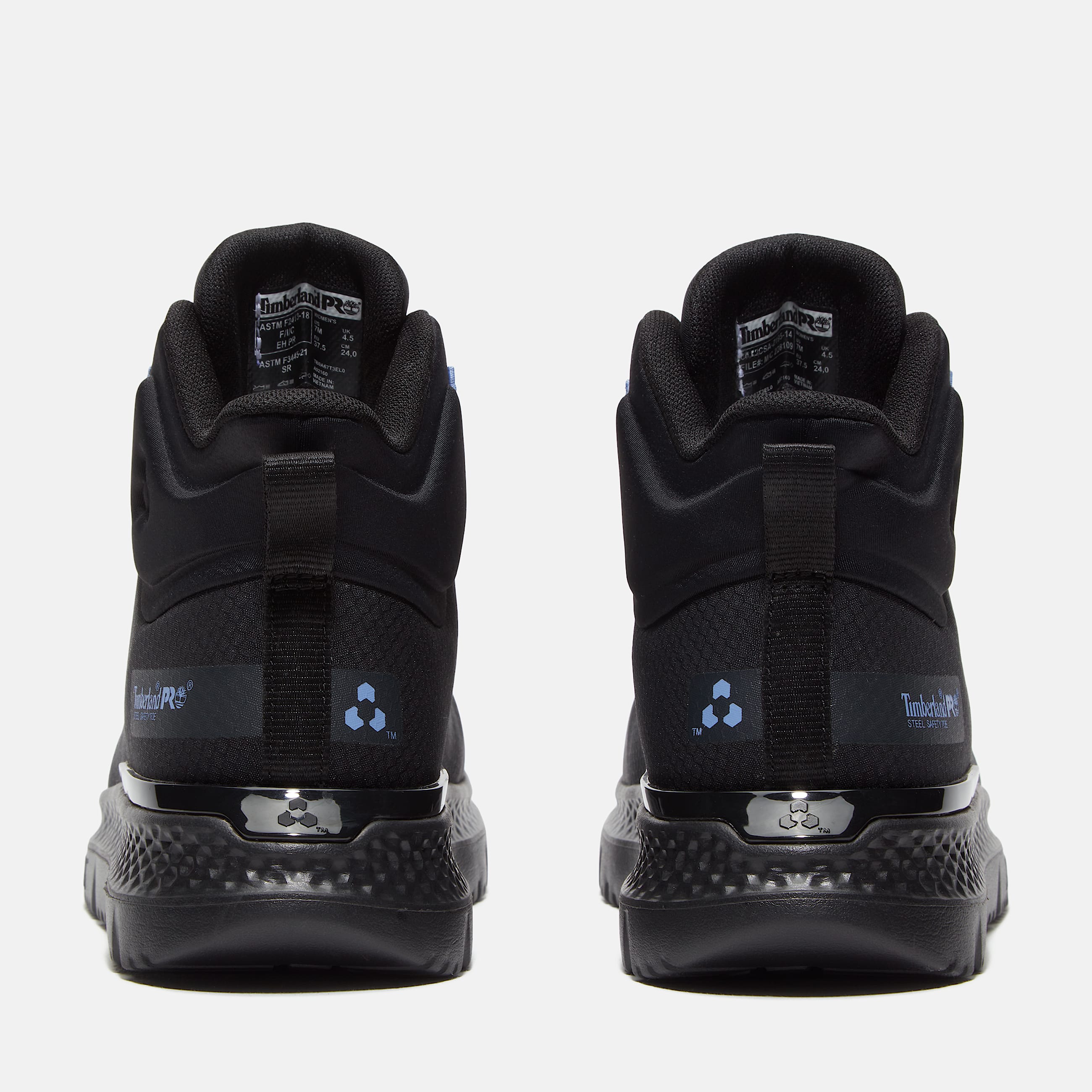 Womens Intercept Mid CSA Steel Toe Work Sneaker TBL Black Ripstop Nylon ALT5