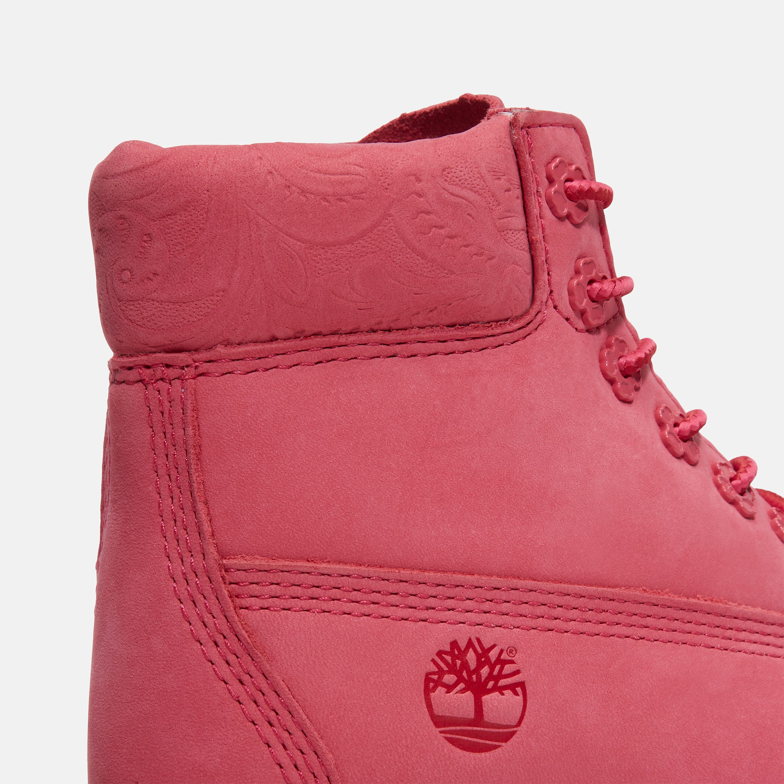 Youth Timberland Premium 6Inch Waterproof Boot TBL Bright Pink Nubuck ALT7