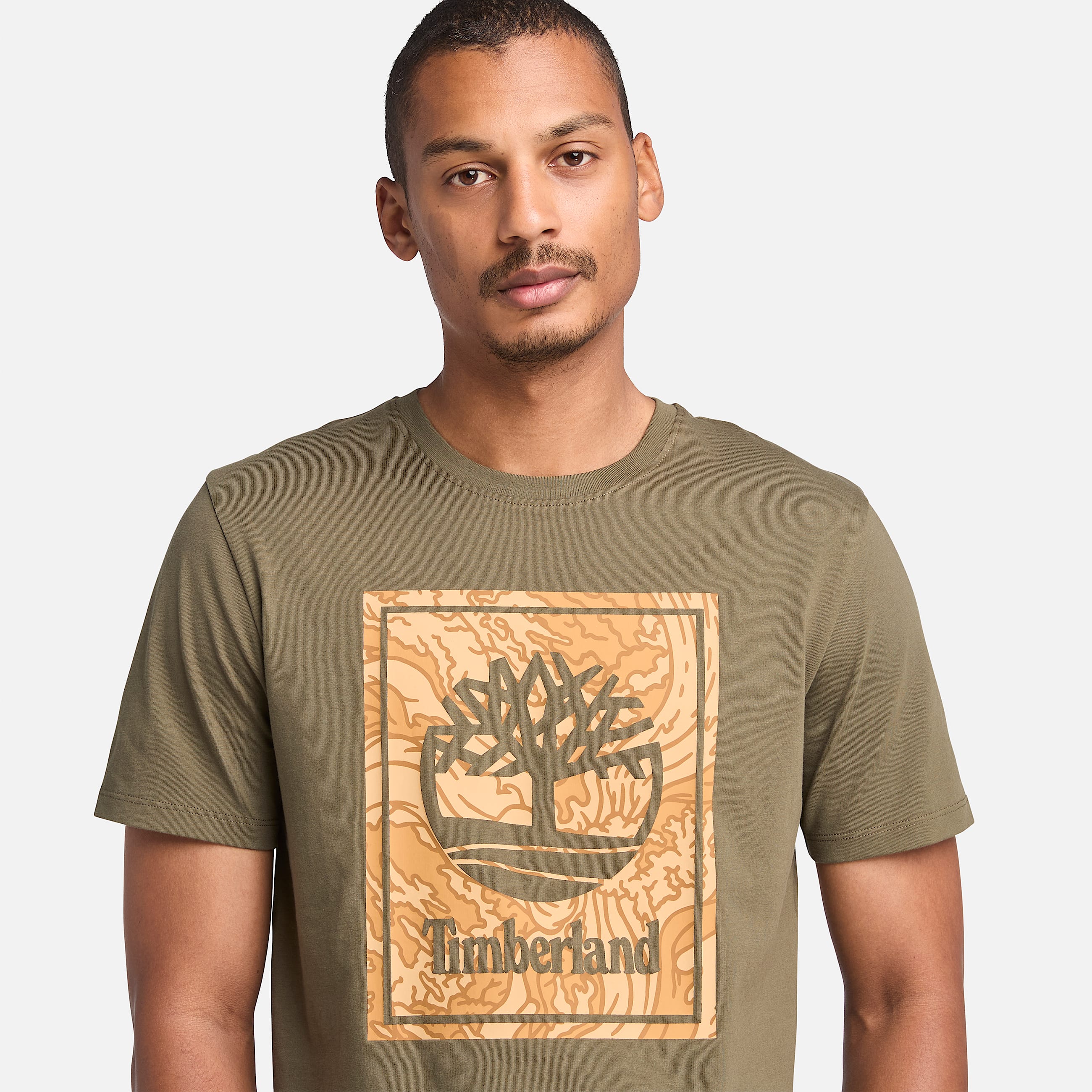 Mens Stack Logo Camo ShortSleeve TShirt TBL Leaf Green ALT2