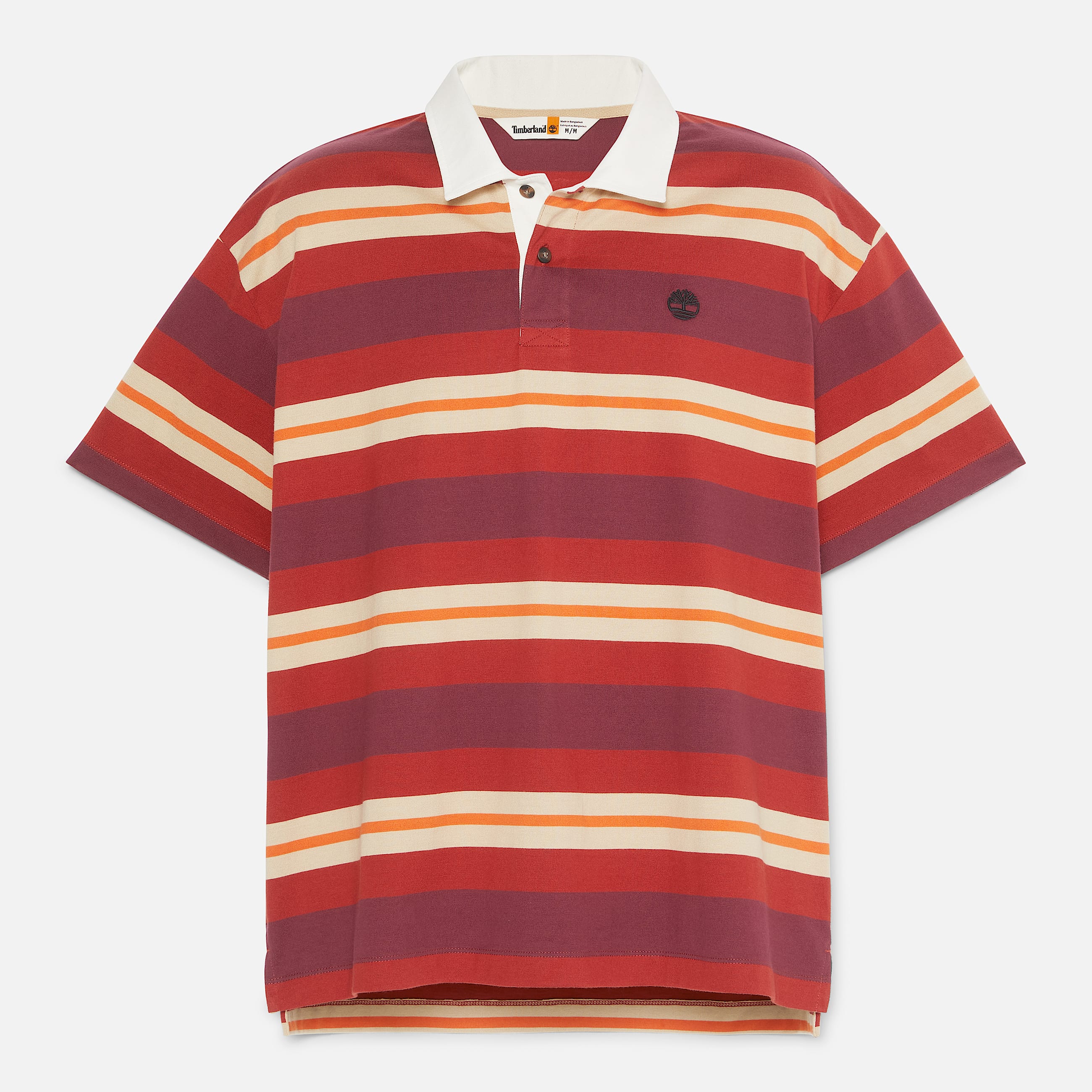 Mens ShortSleeve Striped Rugby Polo TBL Burnt Henna ALT10