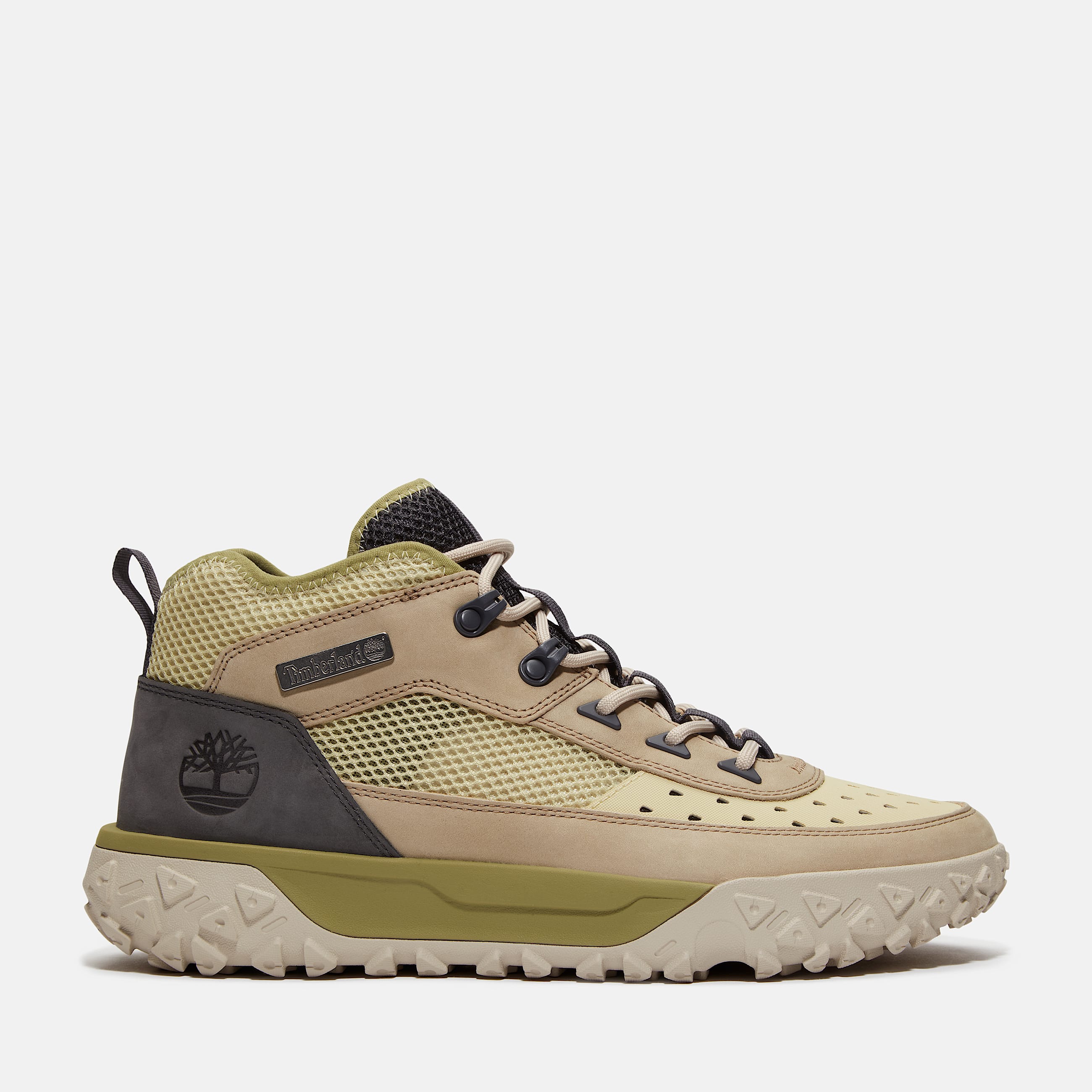 Mens GreenStride Motion 6 Mid LaceUp Hiking Boot TBL Light Green HERO