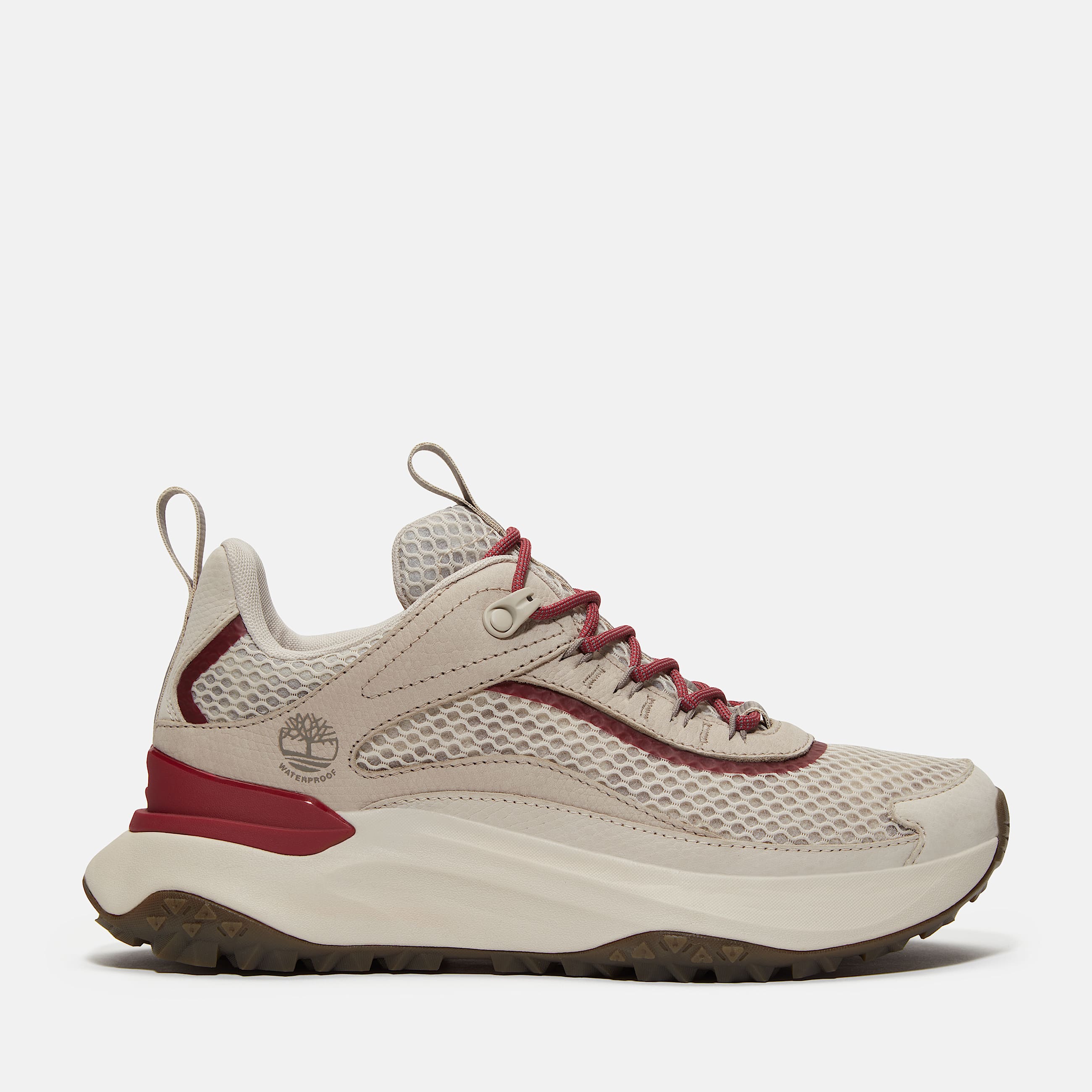 Womens Year of the Snake Motion Access Waterproof Sneaker TBL Light Taupe MeshDark Red HERO