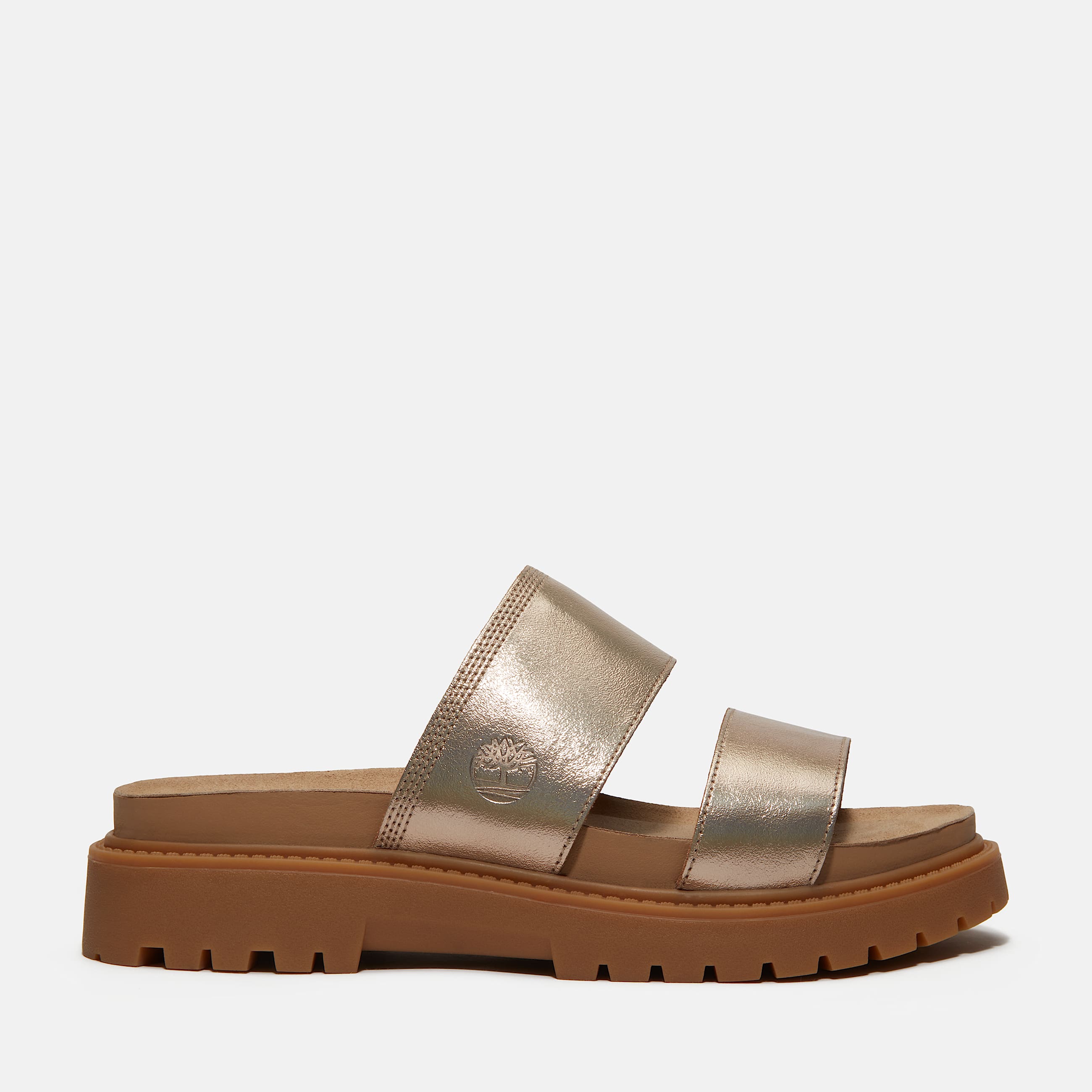 Womens Clairemont Way Slide Sandal TBL Gold Metallic HERO