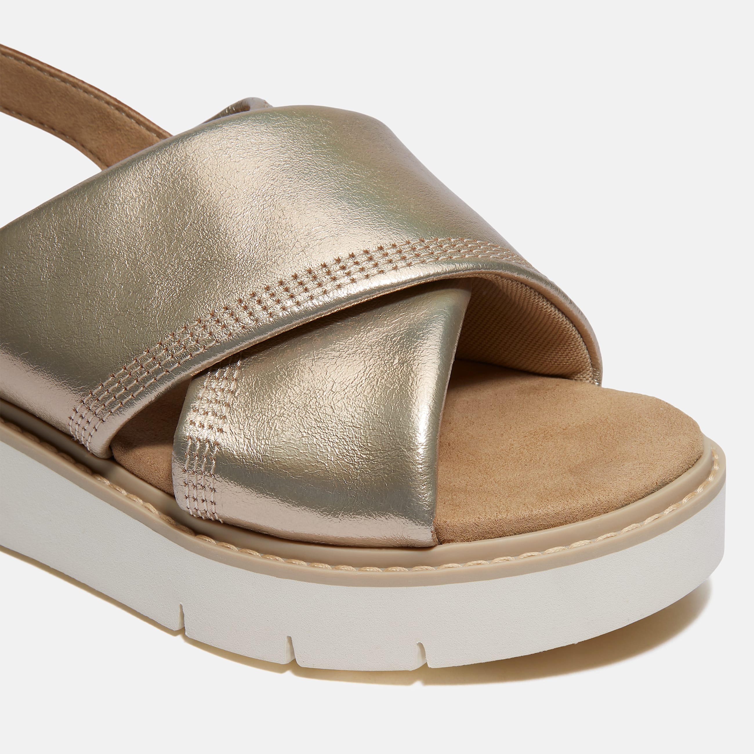 Sandale Safari Dawn  bride dajustement arrire pour femmes TBL Dor mtallique ALT7