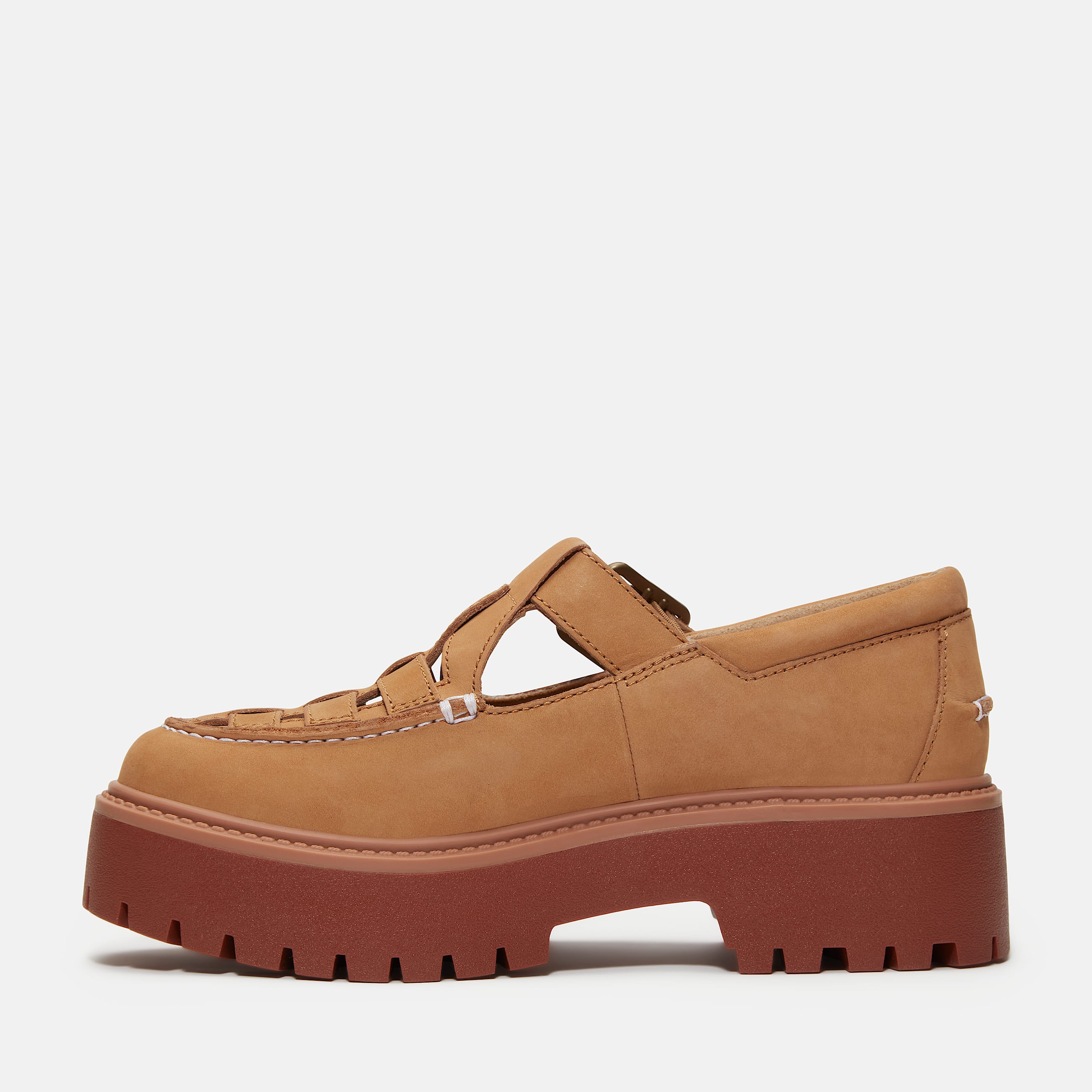 Womens Stone Street Platform Buckle Shoe TBL Medium Beige Nubuck ALT6