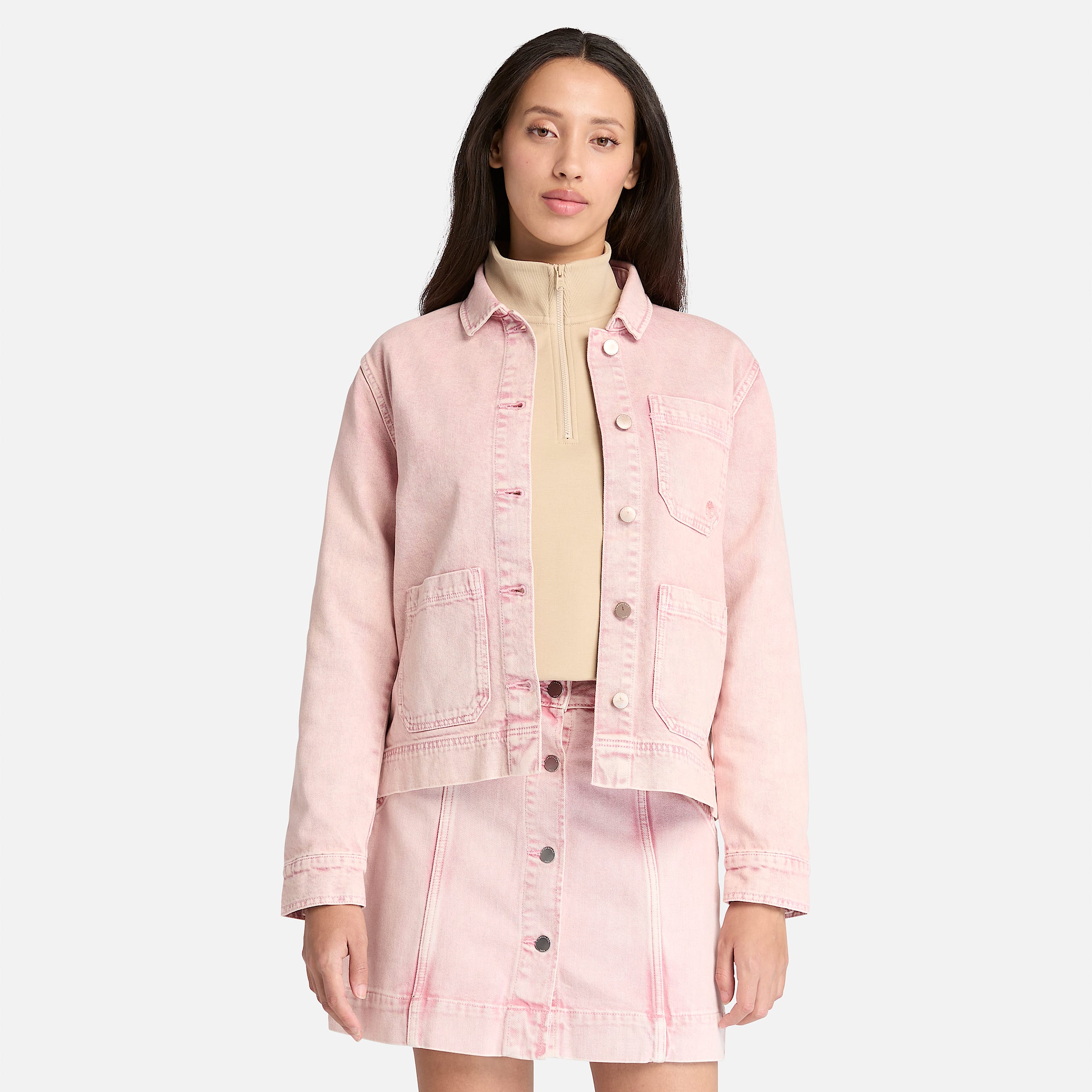 Womens Kempshire Chore Jacket TBL Peach Pink Wash HERO