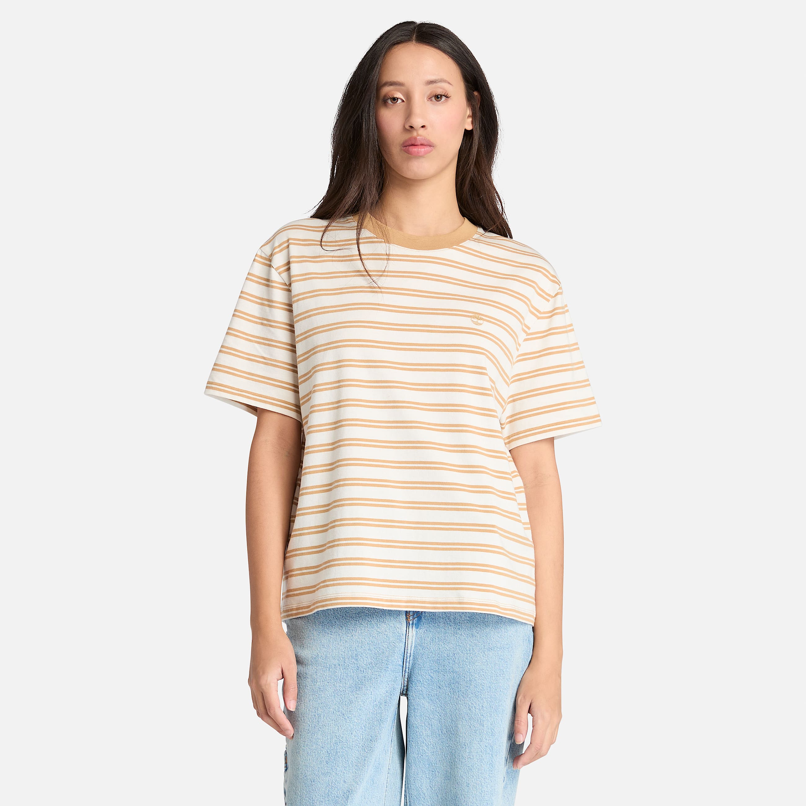 Womens Dunstan ShortSleeve Stripe TShirt TBL Light Wheat HERO