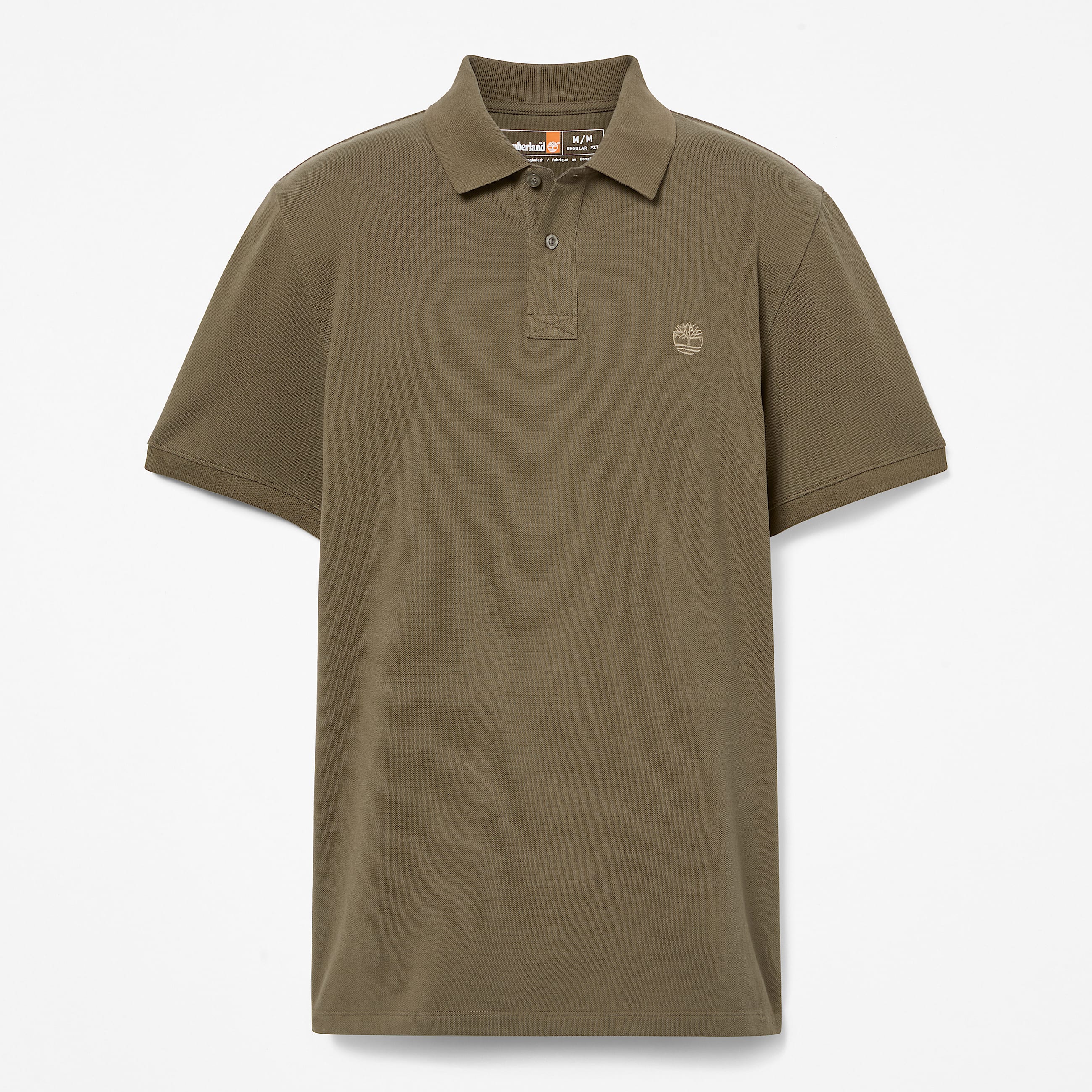 Mens Oyster River Chest Logo ShortSleeve Polo TBL Leaf GreenCassel Earth ALT10