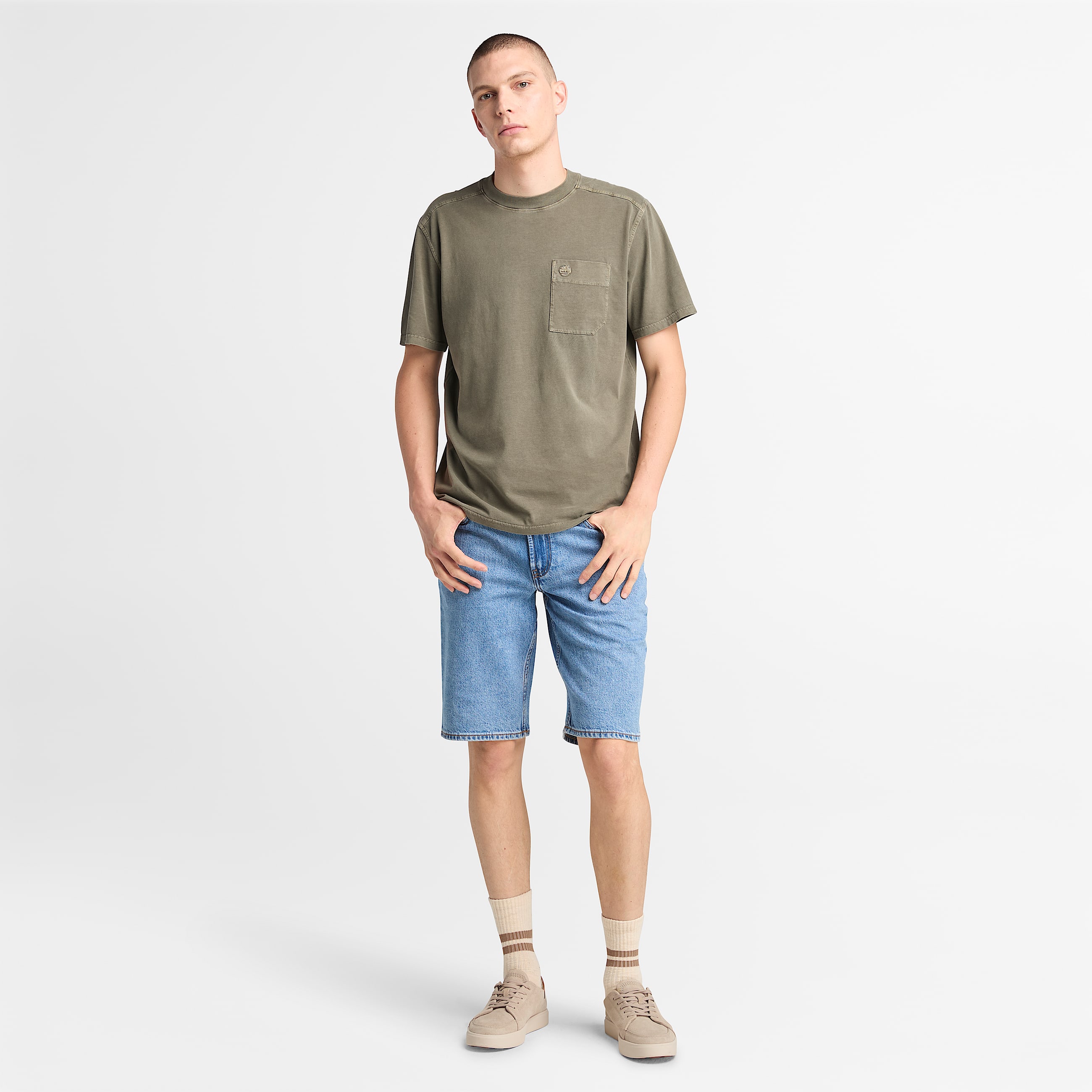 Mens Merrymack River Chest Pocket TShirt TBL Leaf Green ALT1