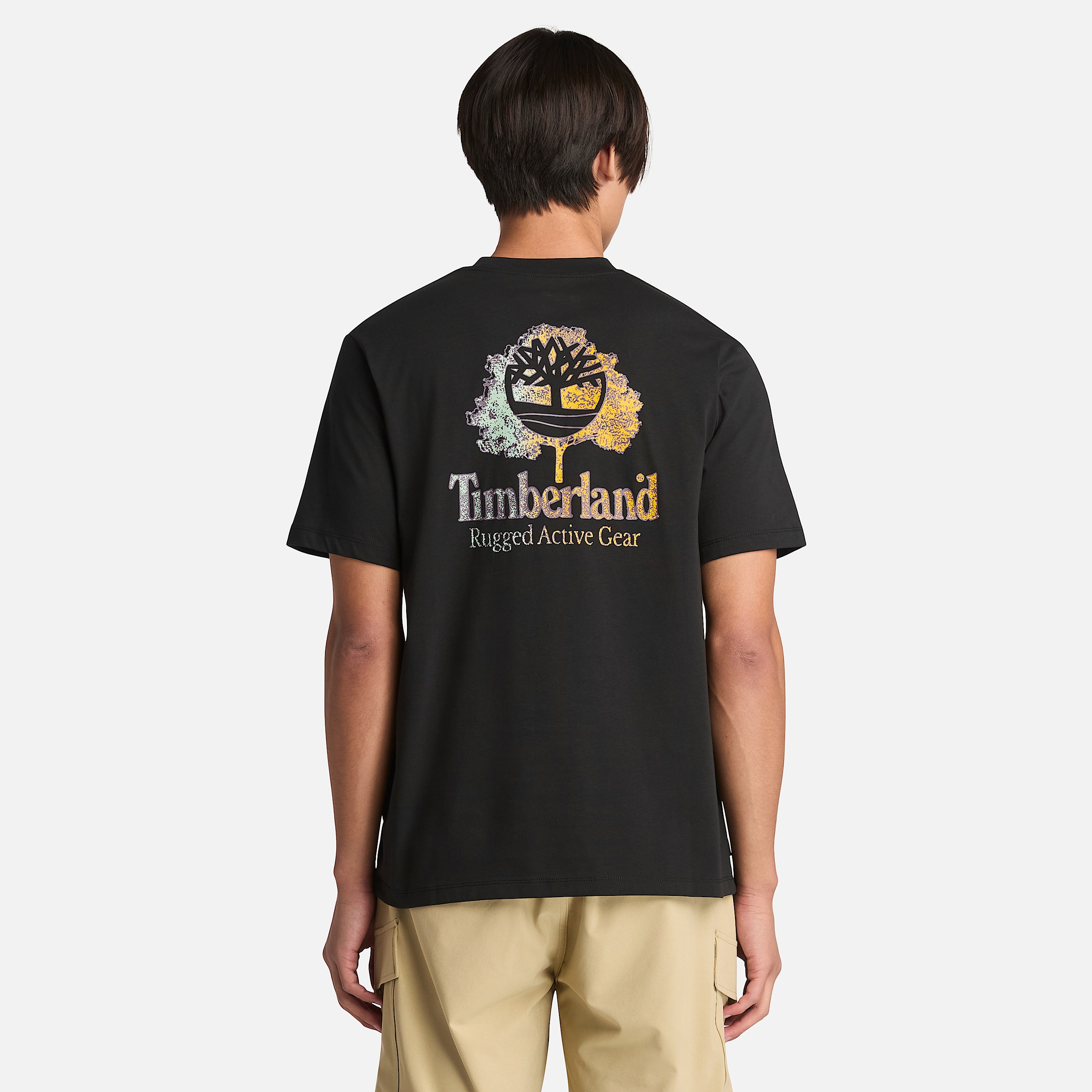 Mens Rugged Active Gear Back Graphic TShirt TBL Black ALT9
