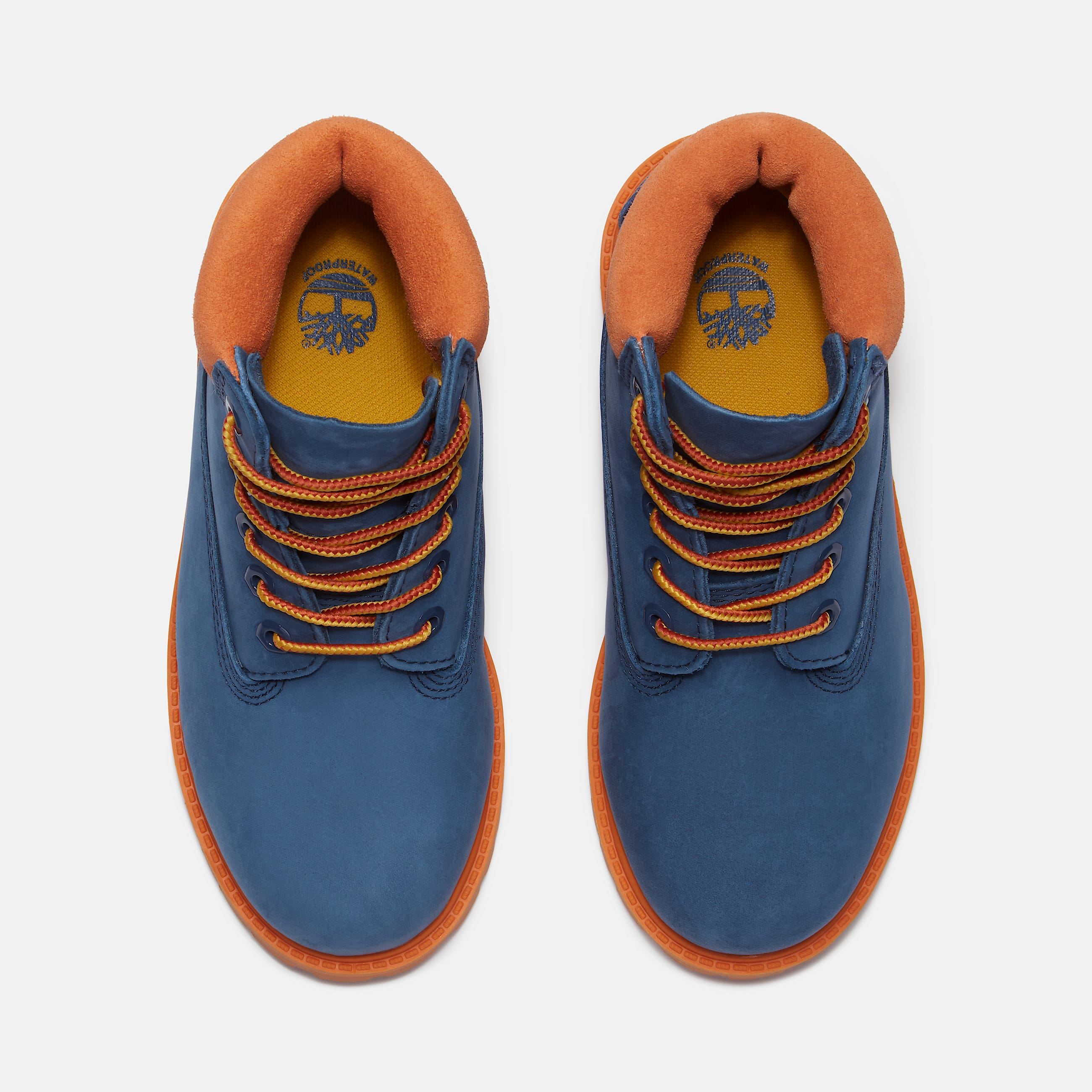 Junior Timberland Premium 6Inch Waterproof Boot TBL Dark Blue Nubuck ALT2