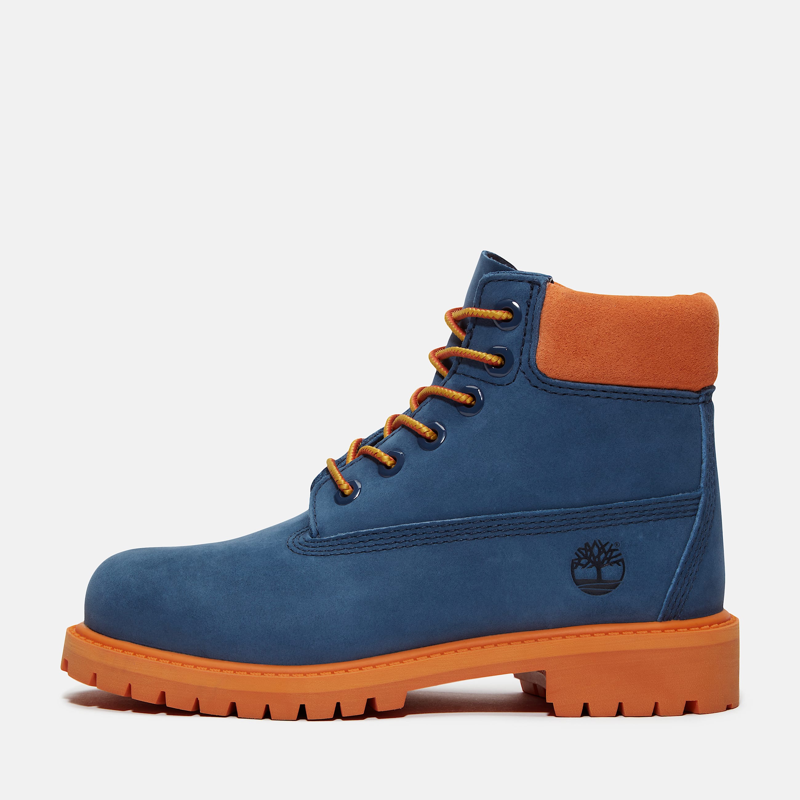 Youth Timberland Premium 6Inch Waterproof Boot TBL Dark Blue Nubuck ALT8