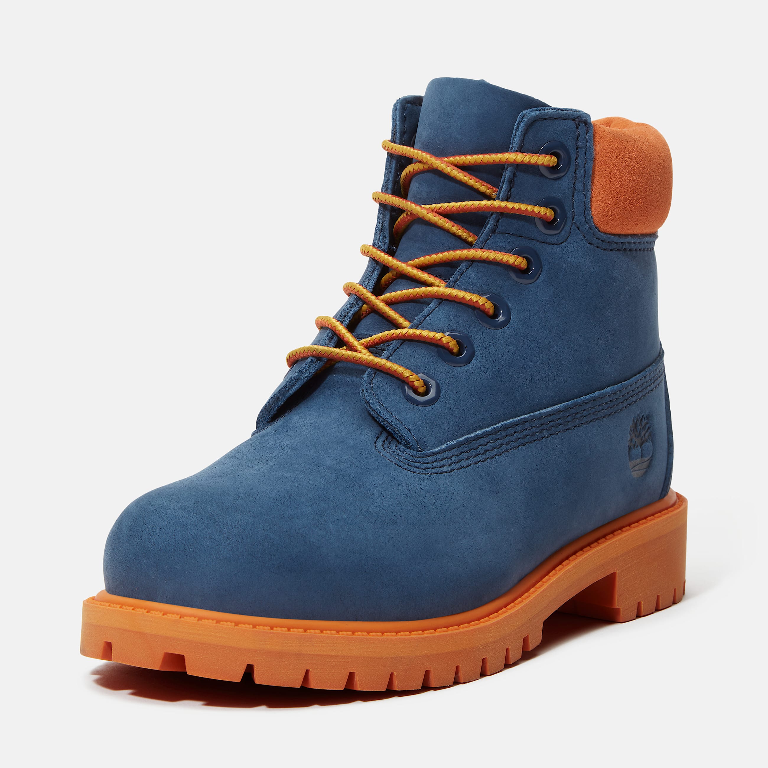 Youth Timberland Premium 6Inch Waterproof Boot TBL Dark Blue Nubuck ALT9