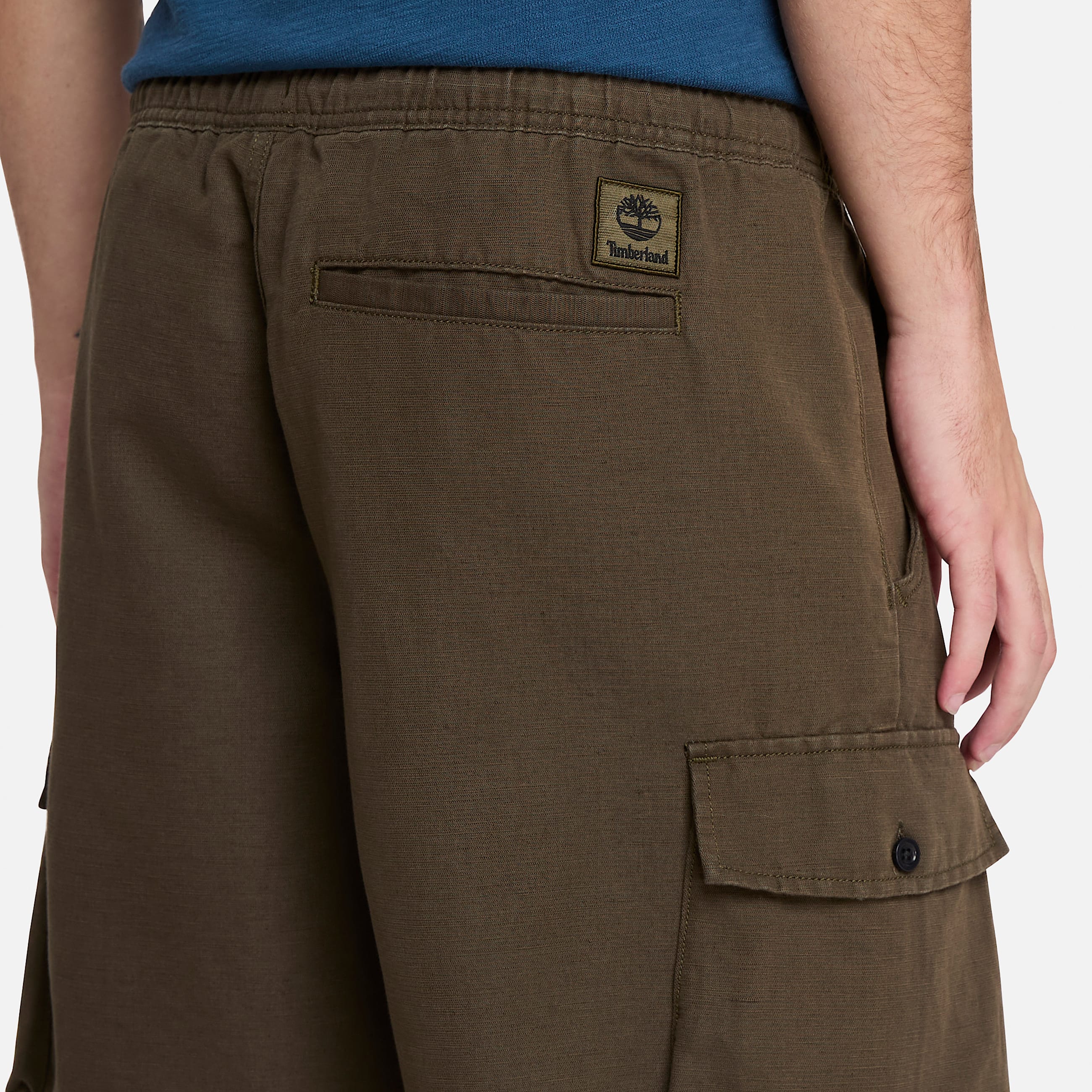 Short de algodn y lino para hombre TBL Verde hoja ALT2