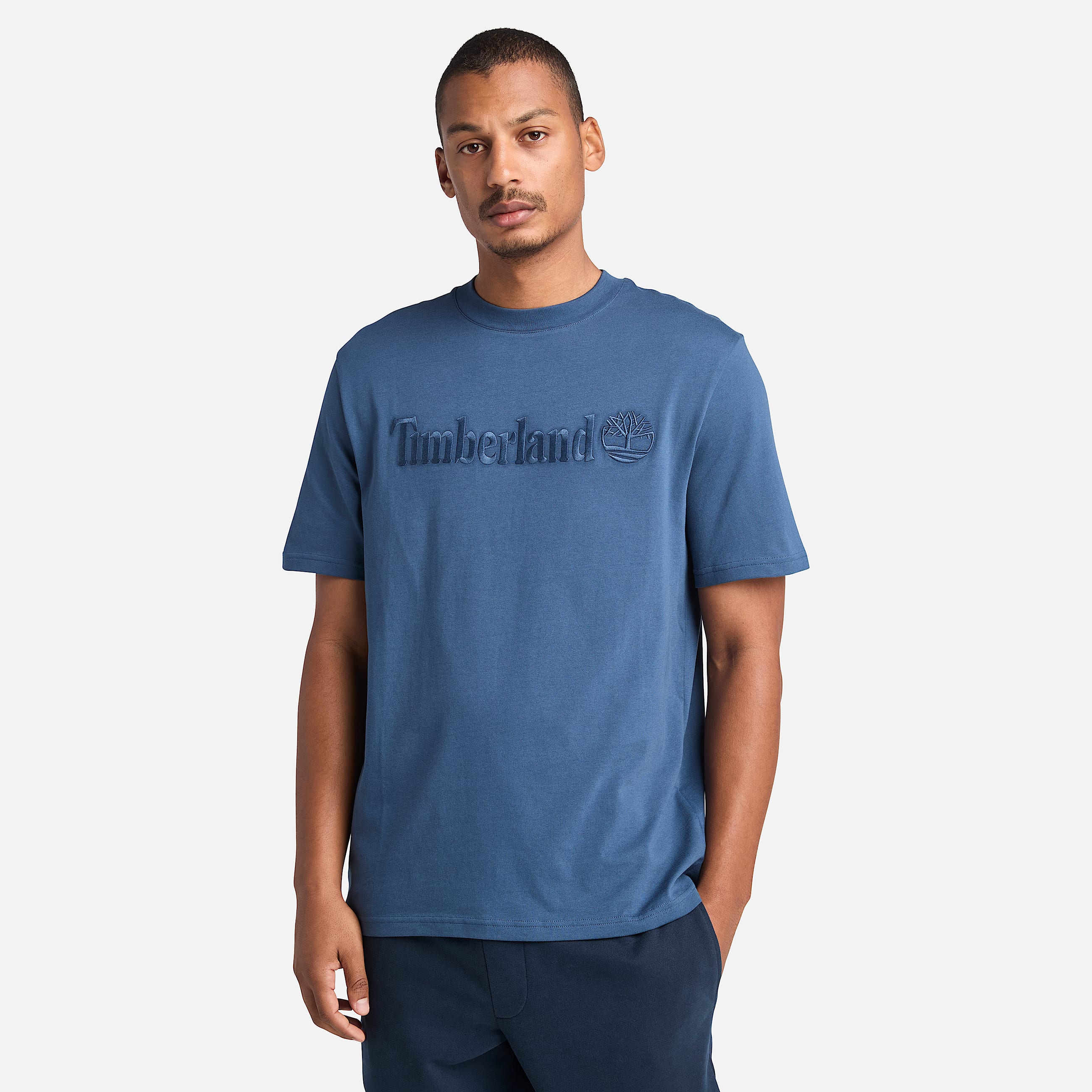 Mens Hampton ShortSleeve TShirt TBL Dark Denim HERO
