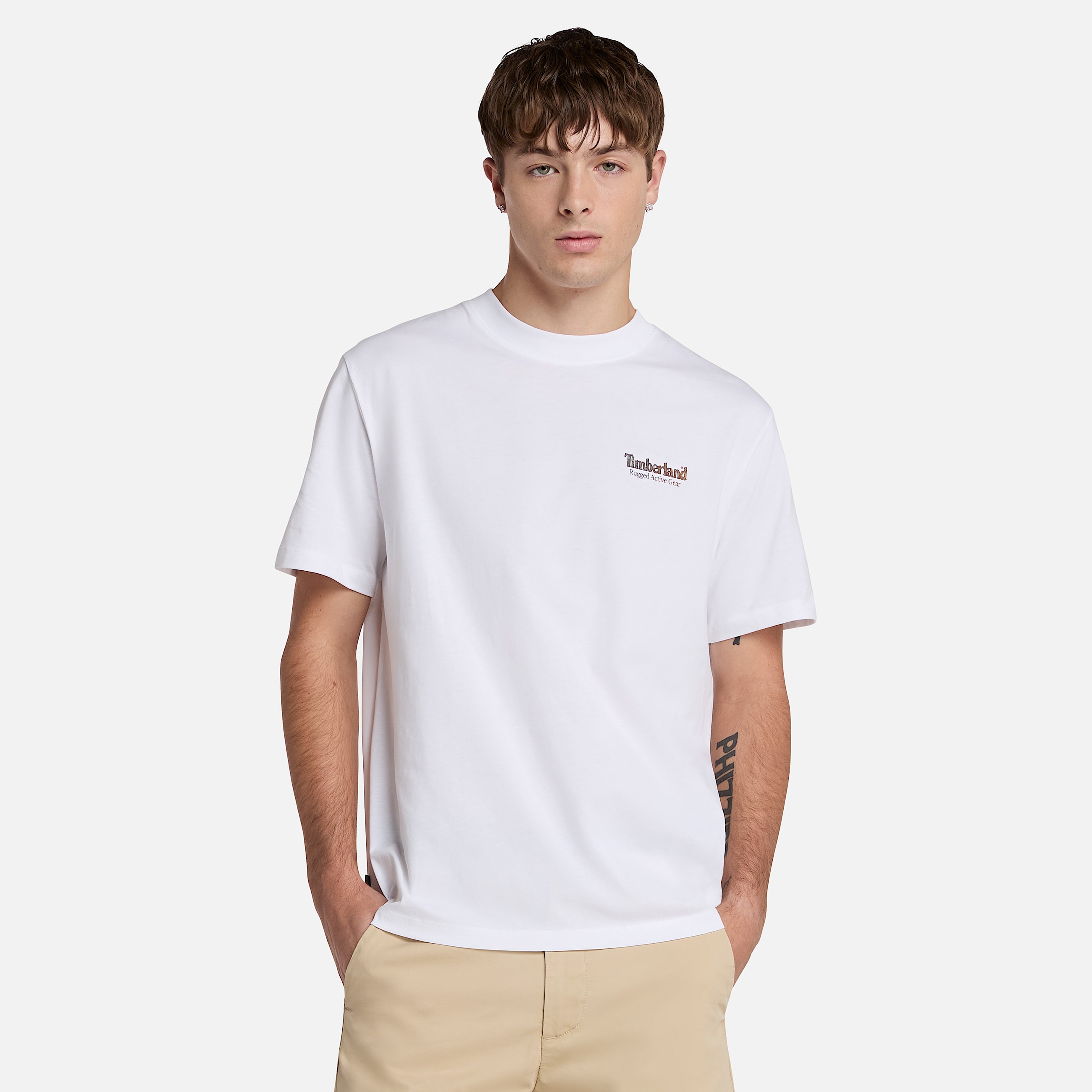 TShirt Grfica Rugged Active Gear Back para Hombre TBL Blanco HERO