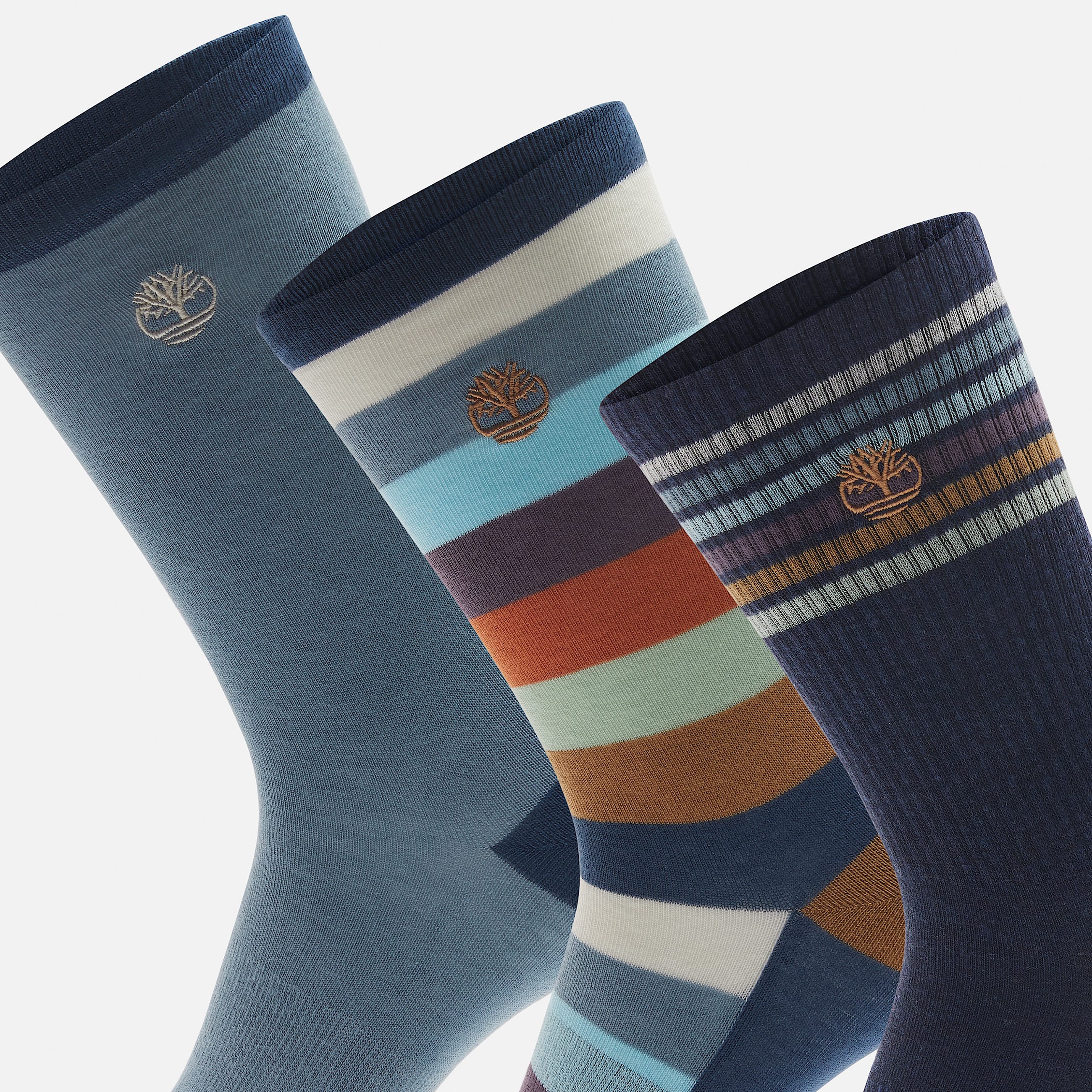 All Gender 3 Pack Stripe Sock TBL Slate Blue ALT2
