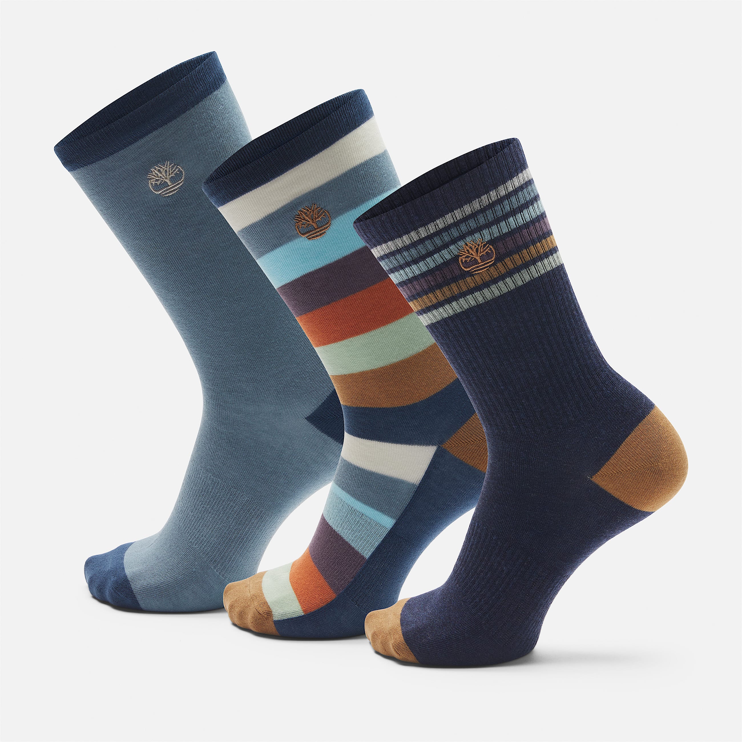 All Gender 3 Pack Stripe Sock TBL Slate Blue HERO