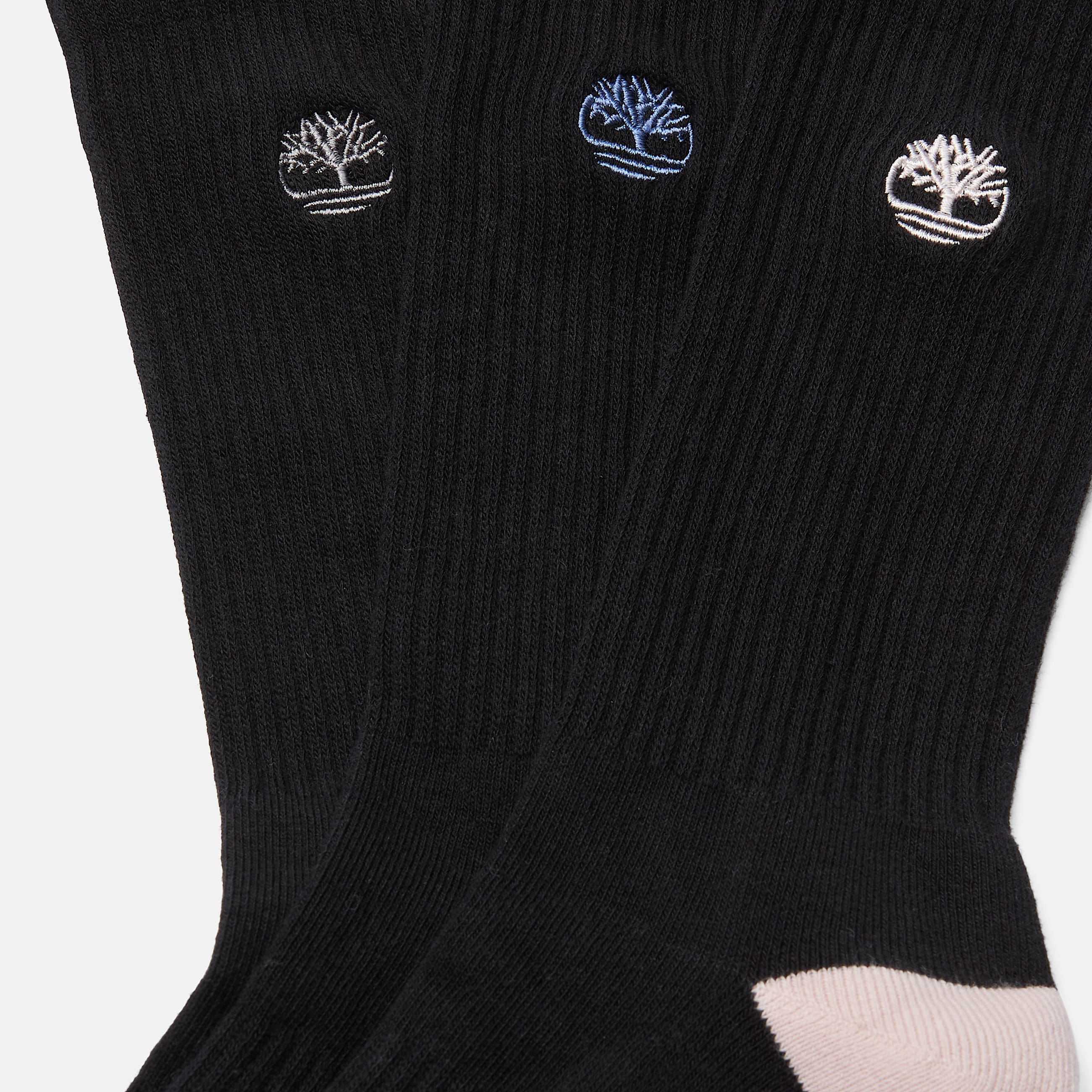 Womens Sagamore Beach 3Pack HalfCushion Crew Sock TBL Jet Black ALT1