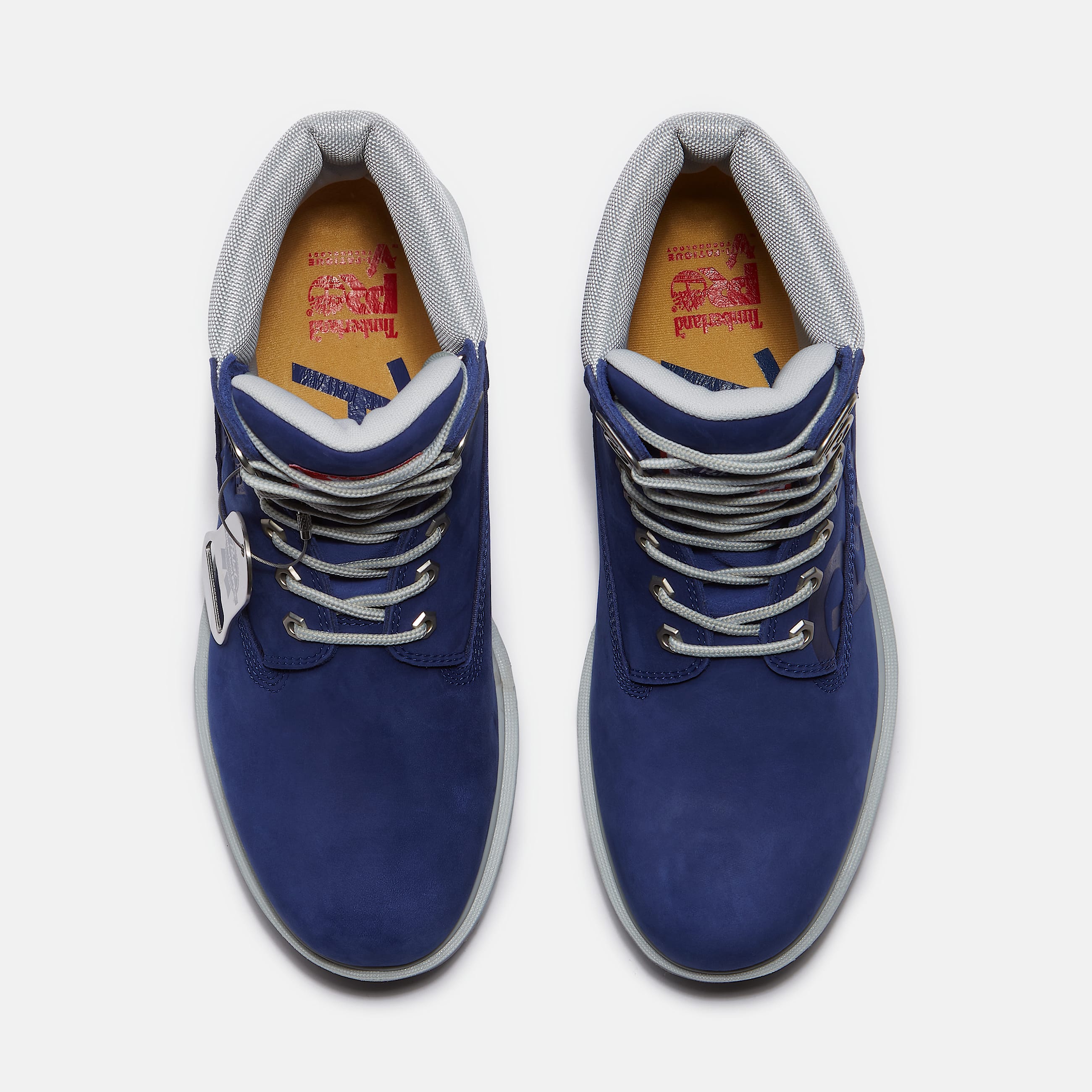 Mens Timberland PRO and Pabst Blue Ribbon Direct Attach 6 Soft Toe Waterproof Work Boot TBL Blue Nubuck ALT2