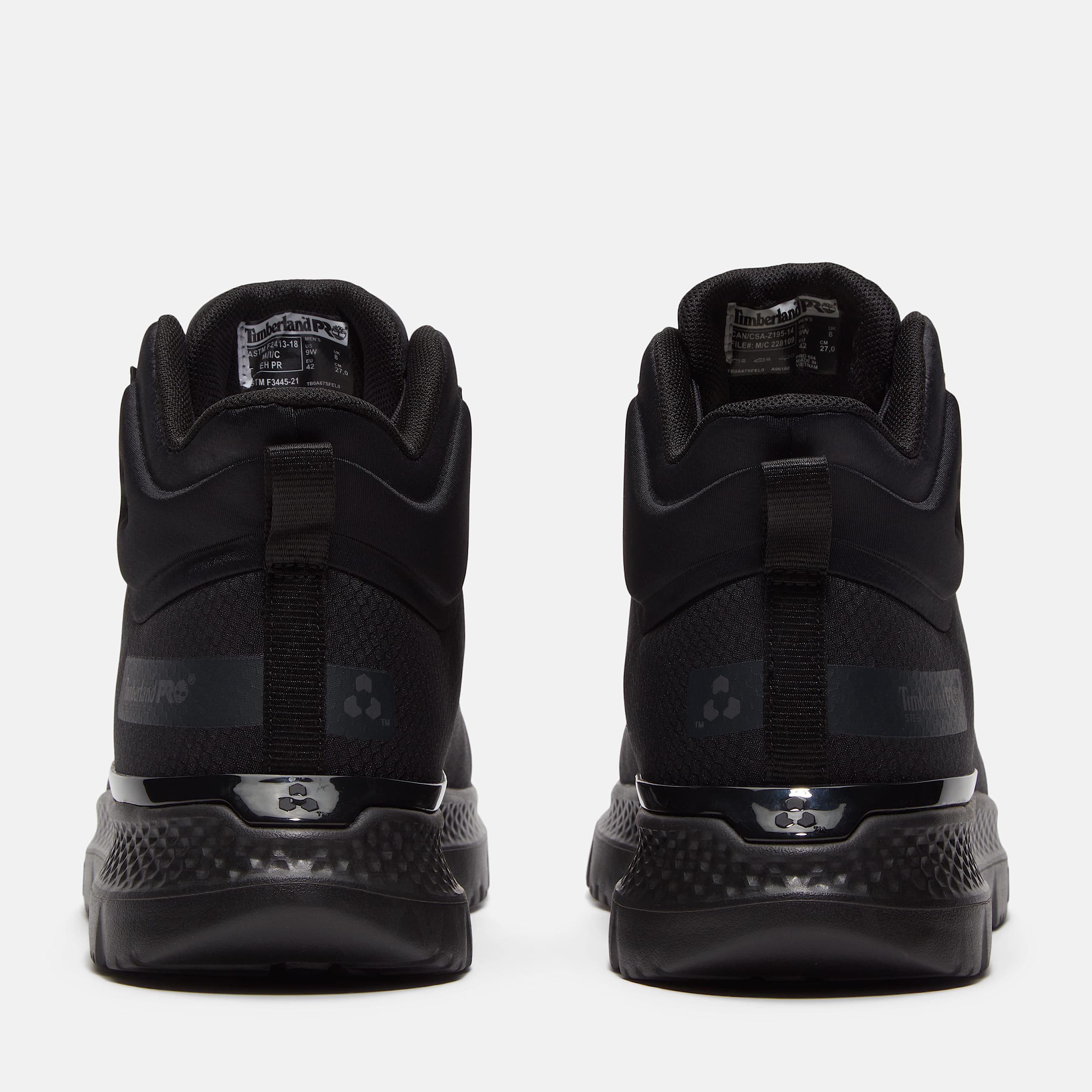 Mens Intercept Mid CSA Steel Toe Work Sneaker TBL Black Ripstop Nylon ALT5