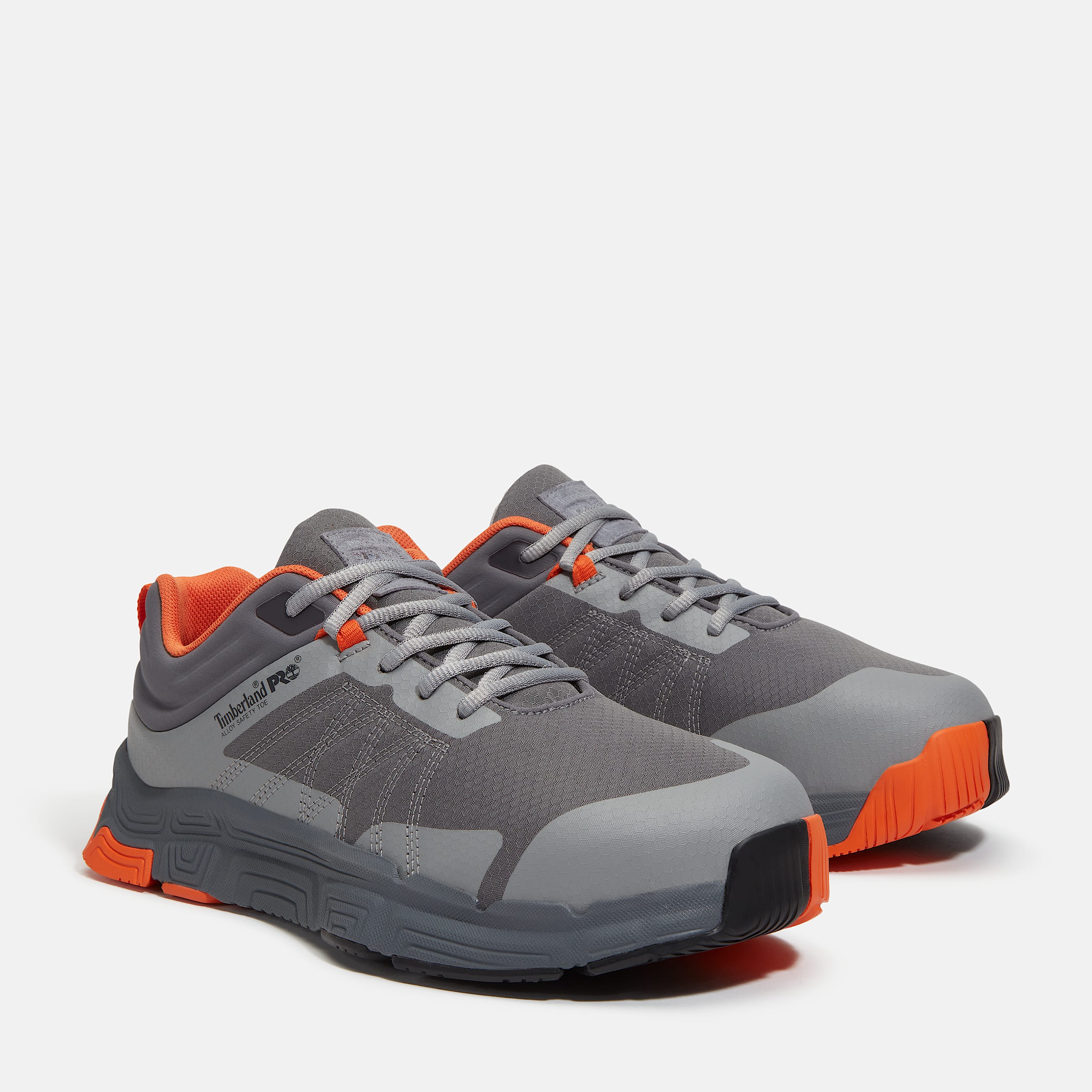 Mens XR1 Dynamic Natural Fit Alloy Toe Work Sneaker TBL Grey MeshOrange ALT4