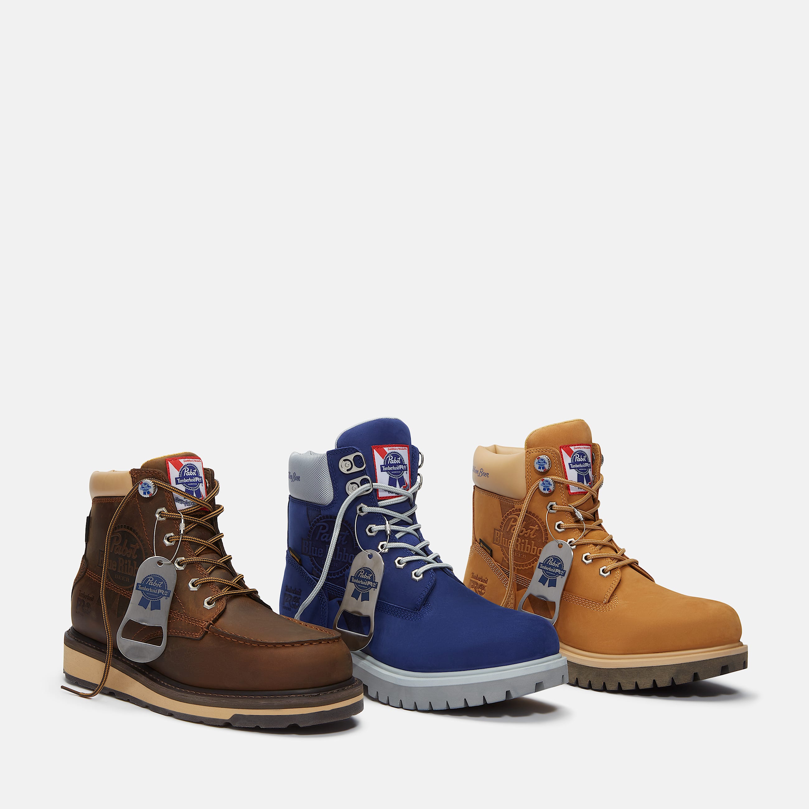 Mens Timberland PRO and Pabst Blue Ribbon Direct Attach 6 Soft Toe Waterproof Work Boot TBL Wheat Nubuck ALT1