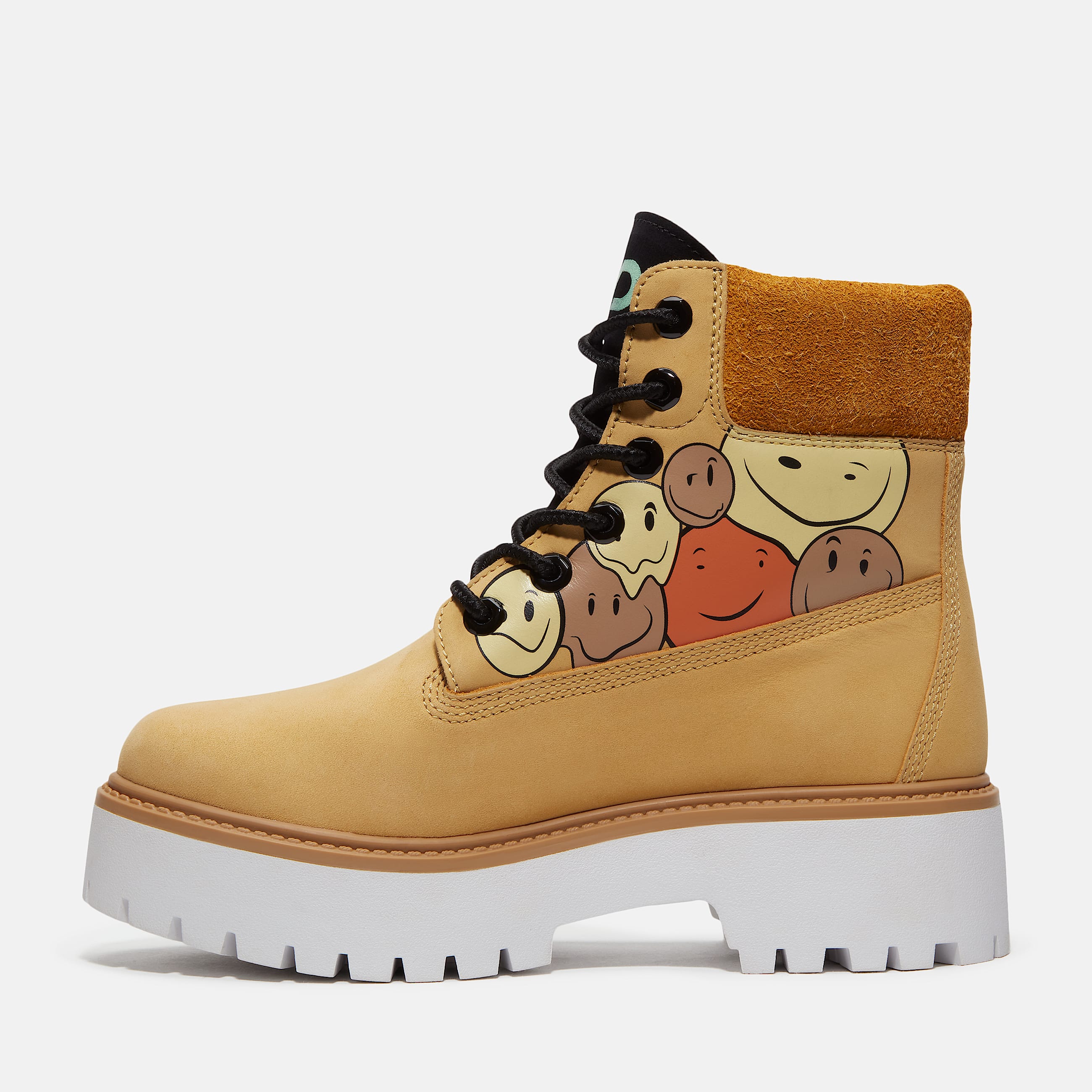 Bota de plataforma Stone Street Waterproof Shades of Happiness 6 para mujer TBL Carita Feliz color Trigo ALT6