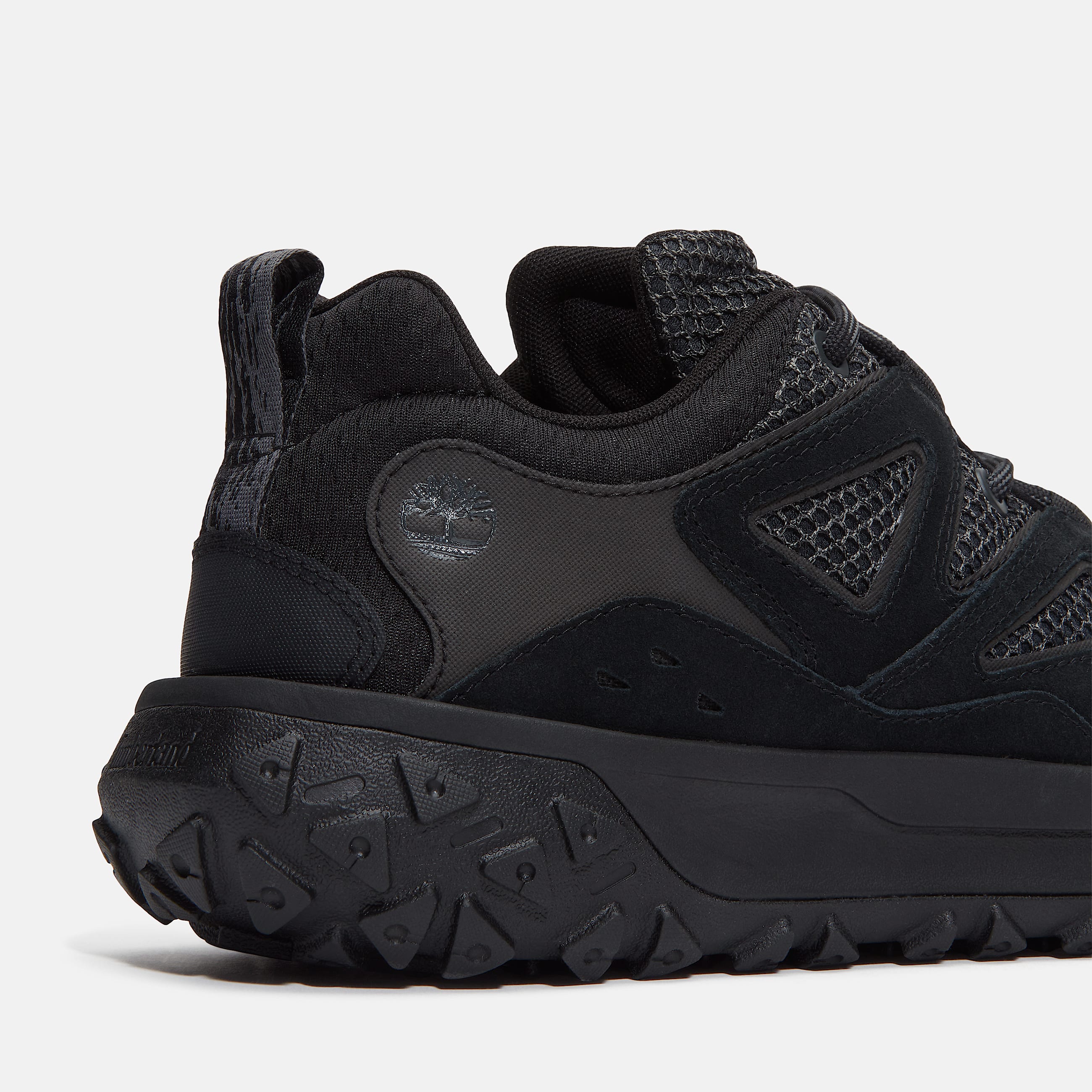 Mens GreenStride Motion 6 Low LaceUp Sneaker TBL Black Mesh ALT7