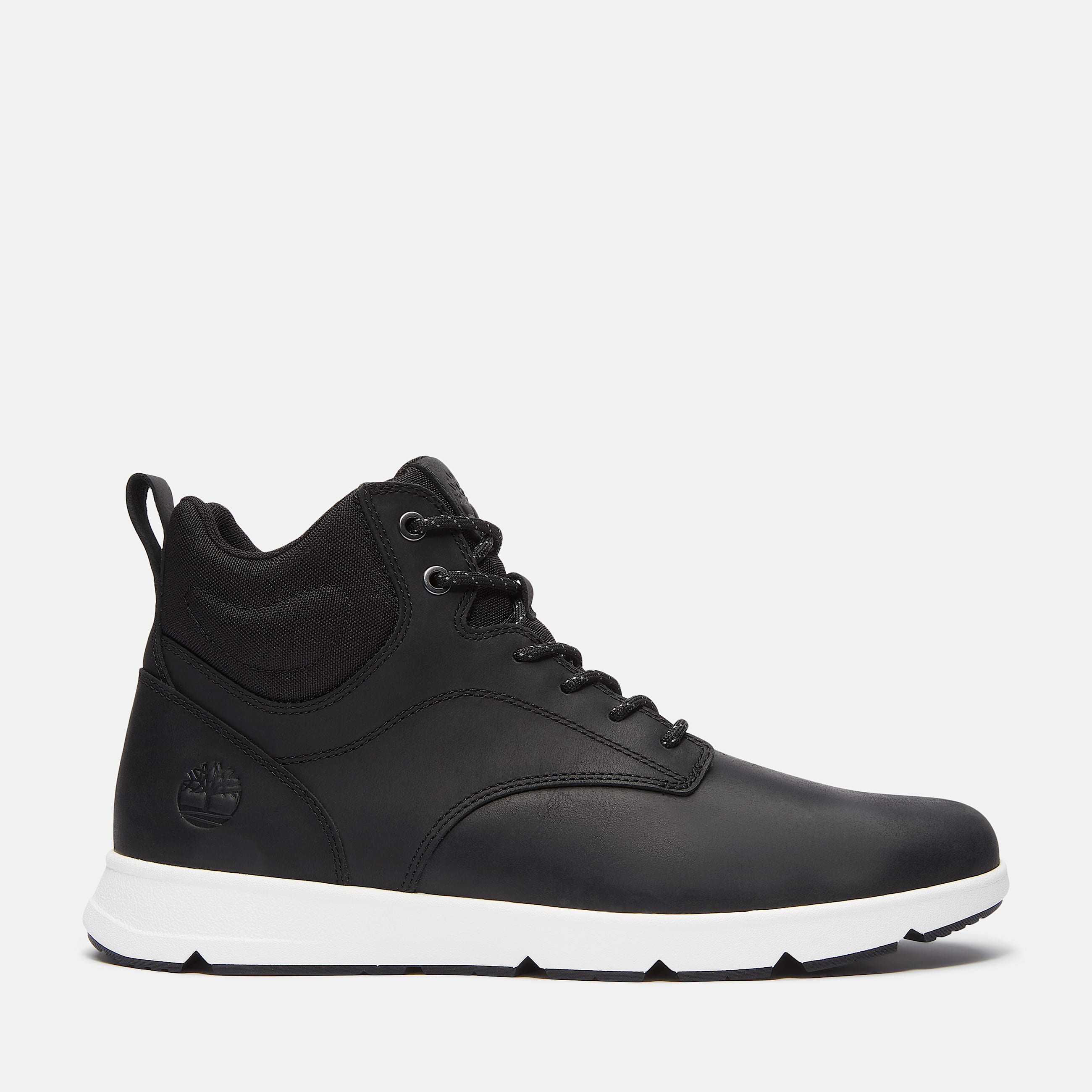 Sneakers Parker Street Mid con agujetas para hombre TBL Piel de Grano Entero Negro HERO