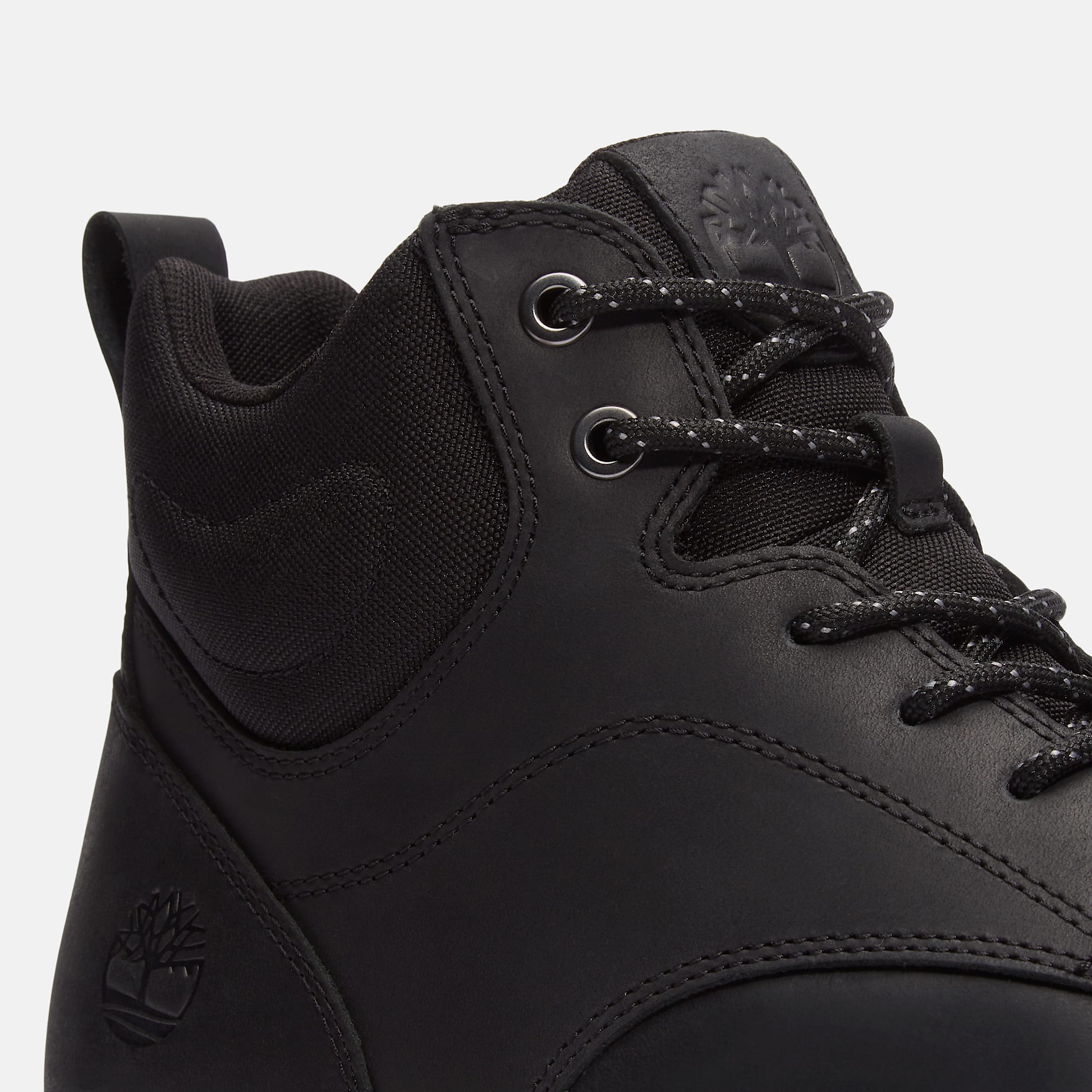 Sneakers Parker Street Mid con agujetas para hombre TBL Piel de Grano Entero Negro ALT7