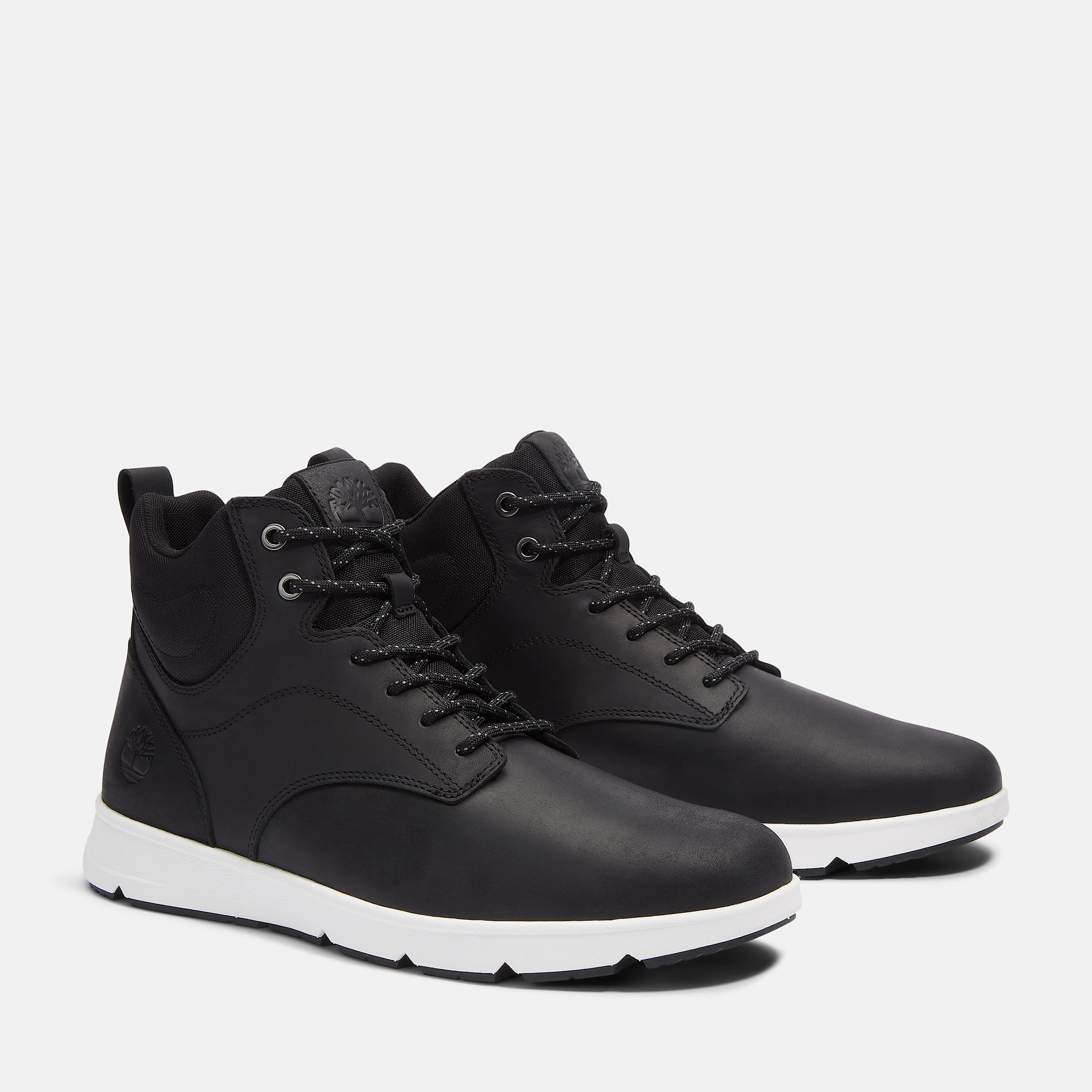 Sneakers Parker Street Mid con agujetas para hombre TBL Piel de Grano Entero Negro ALT4