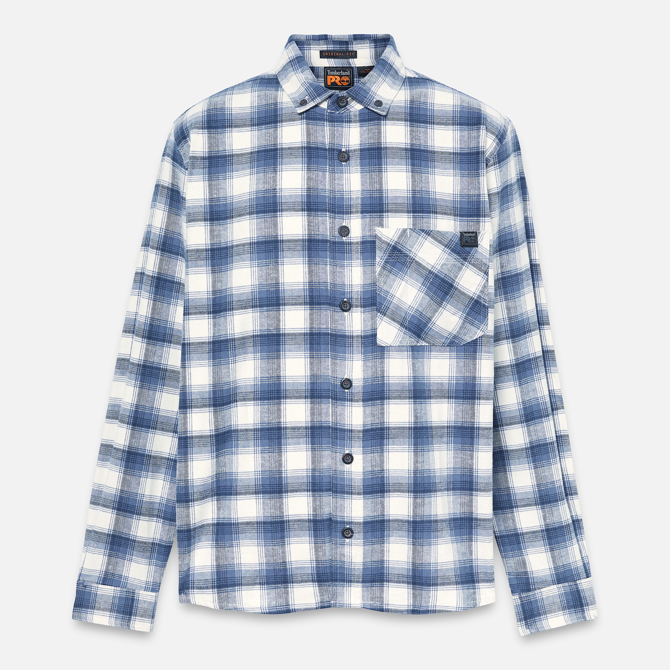 Mens Timberland PRO Woodfort Lightweight Flannel Flex Shirt TBL Vintage Indigo YarnDyed ALT10