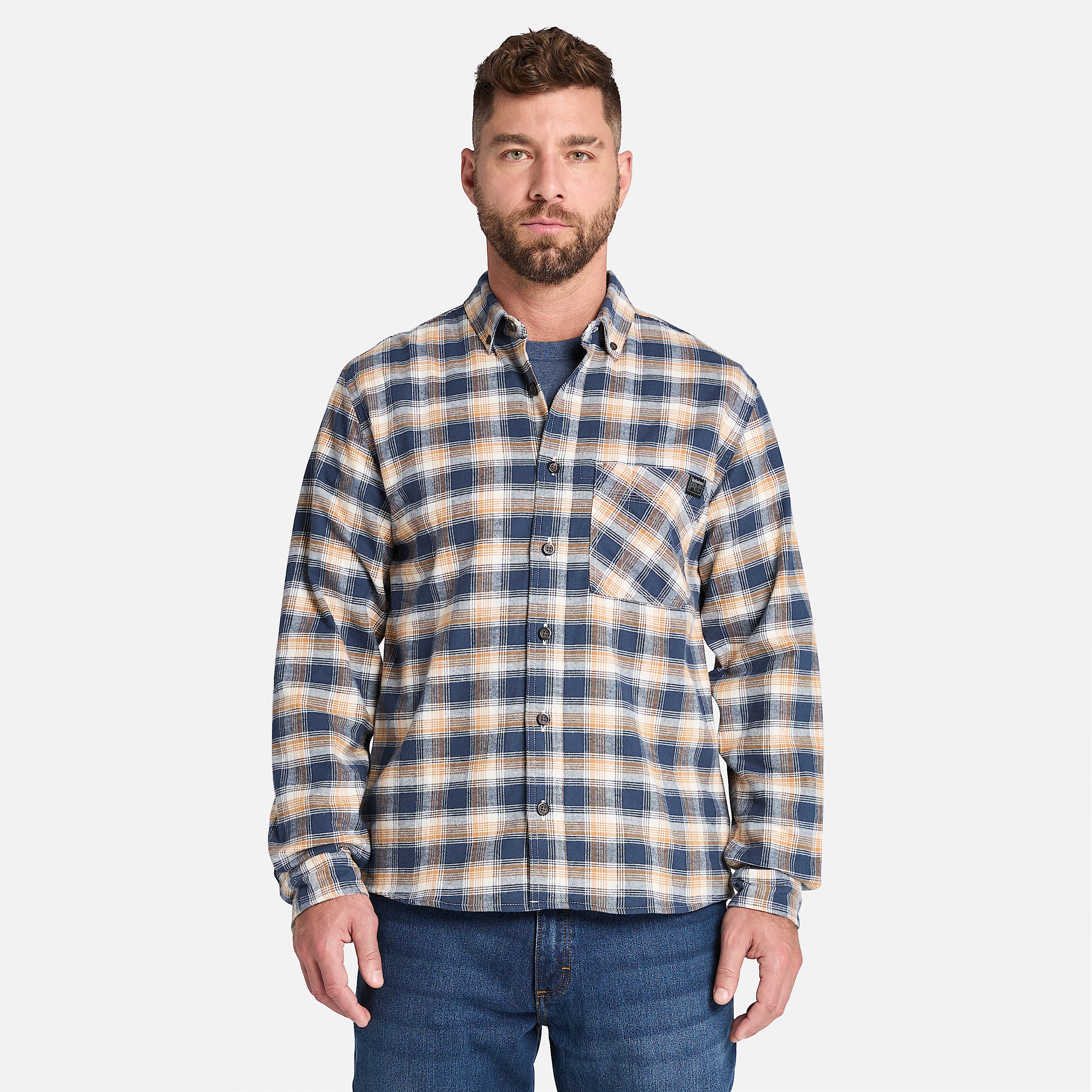 Camisa Woodfort Lightweight Flannel Flex para hombre TBL Trigo teido HERO