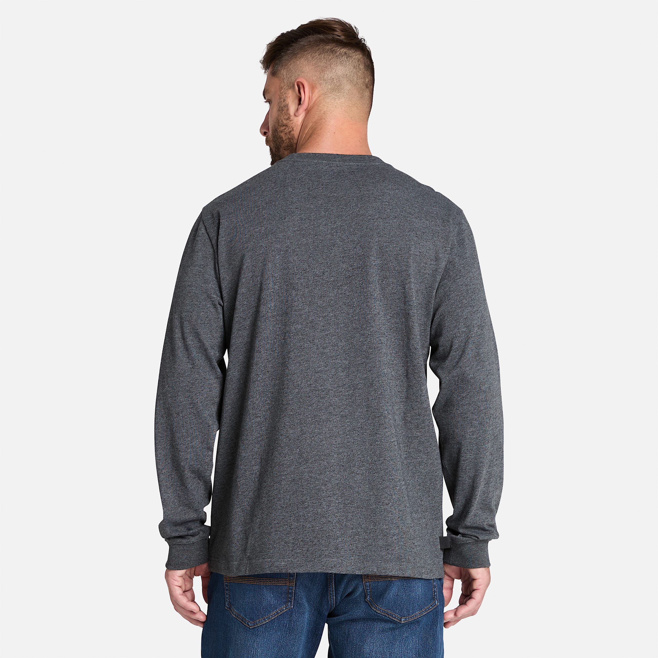 Mens Timberland PRO Core Pocket LongSleeve TShirt TBL Deep Grey Heather ALT9