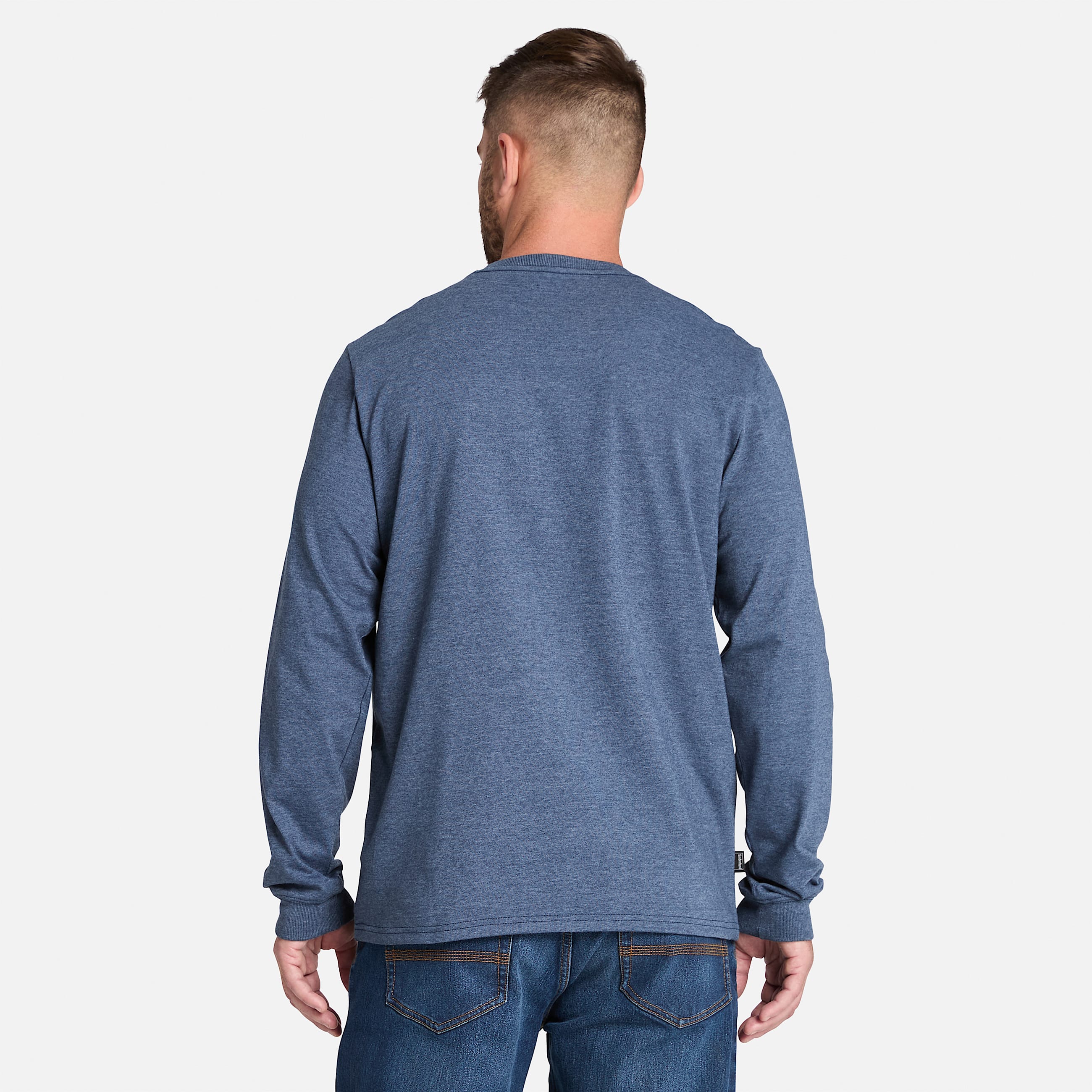 Mens Timberland PRO Core Logo LongSleeve TShirt TBL Black Iris Heather ALT9