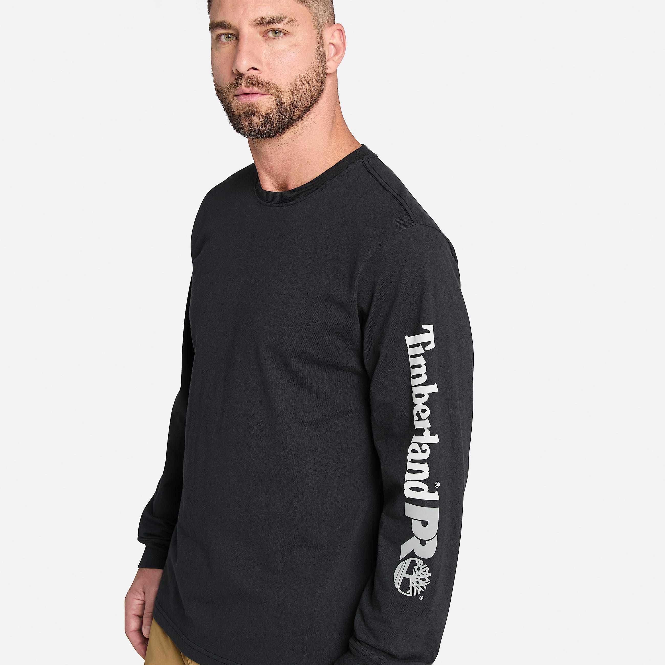 Mens Timberland PRO Core Logo LongSleeve TShirt TBL Black ALT2