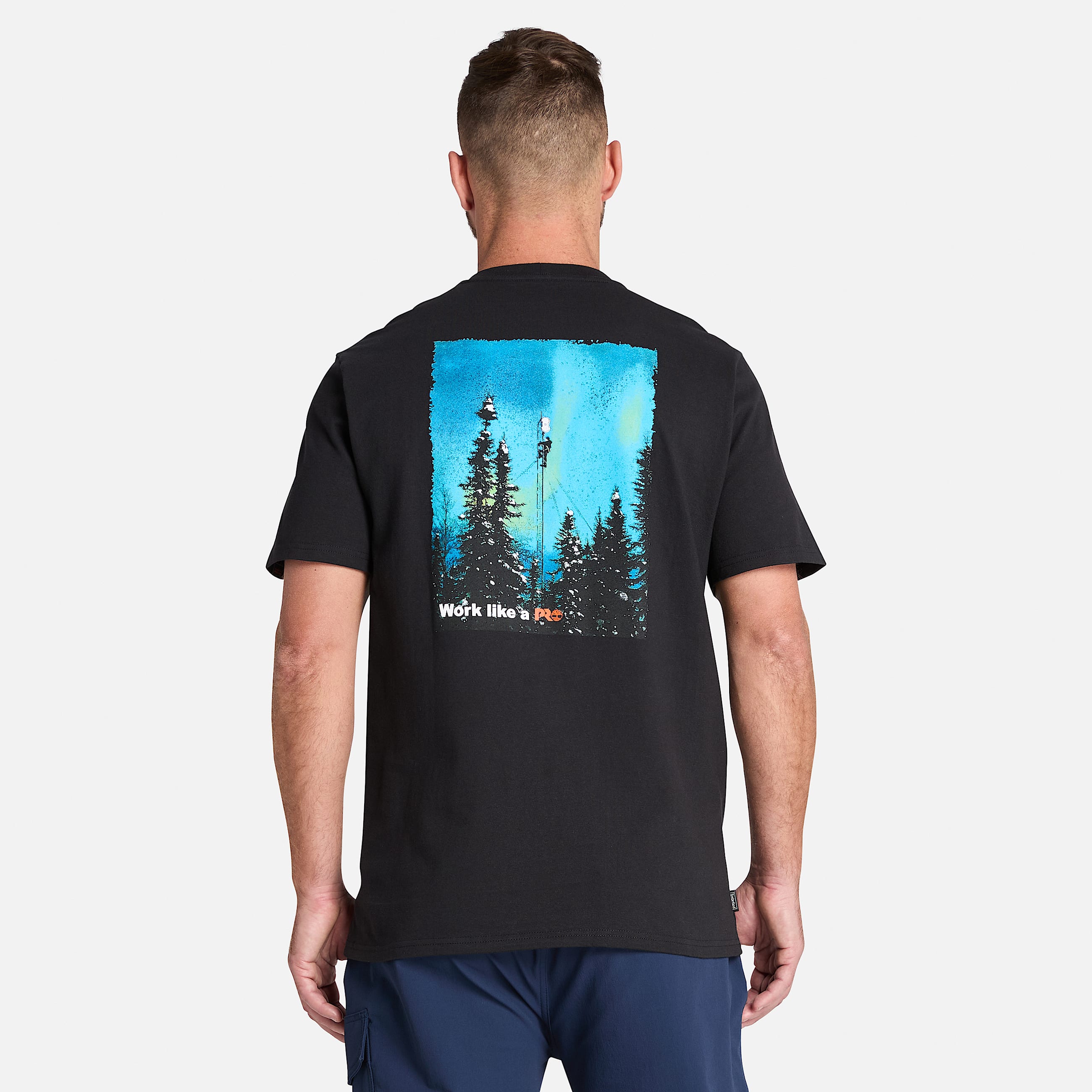 Mens Timberland PRO Core Lights Graphic TShirt TBL Black ALT9