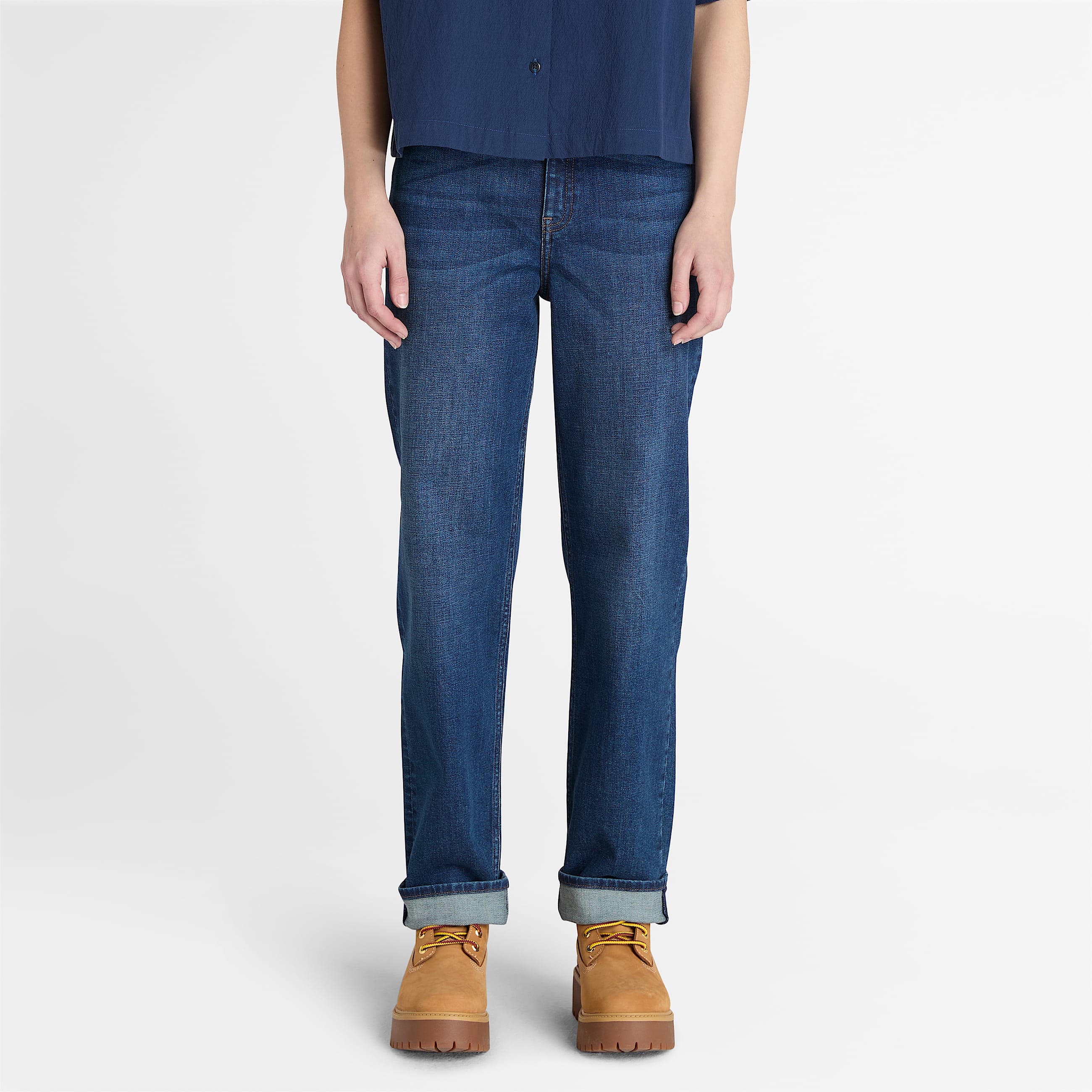 Womens Timberland StraightFit Denim Pant TBL Slate Blue HERO