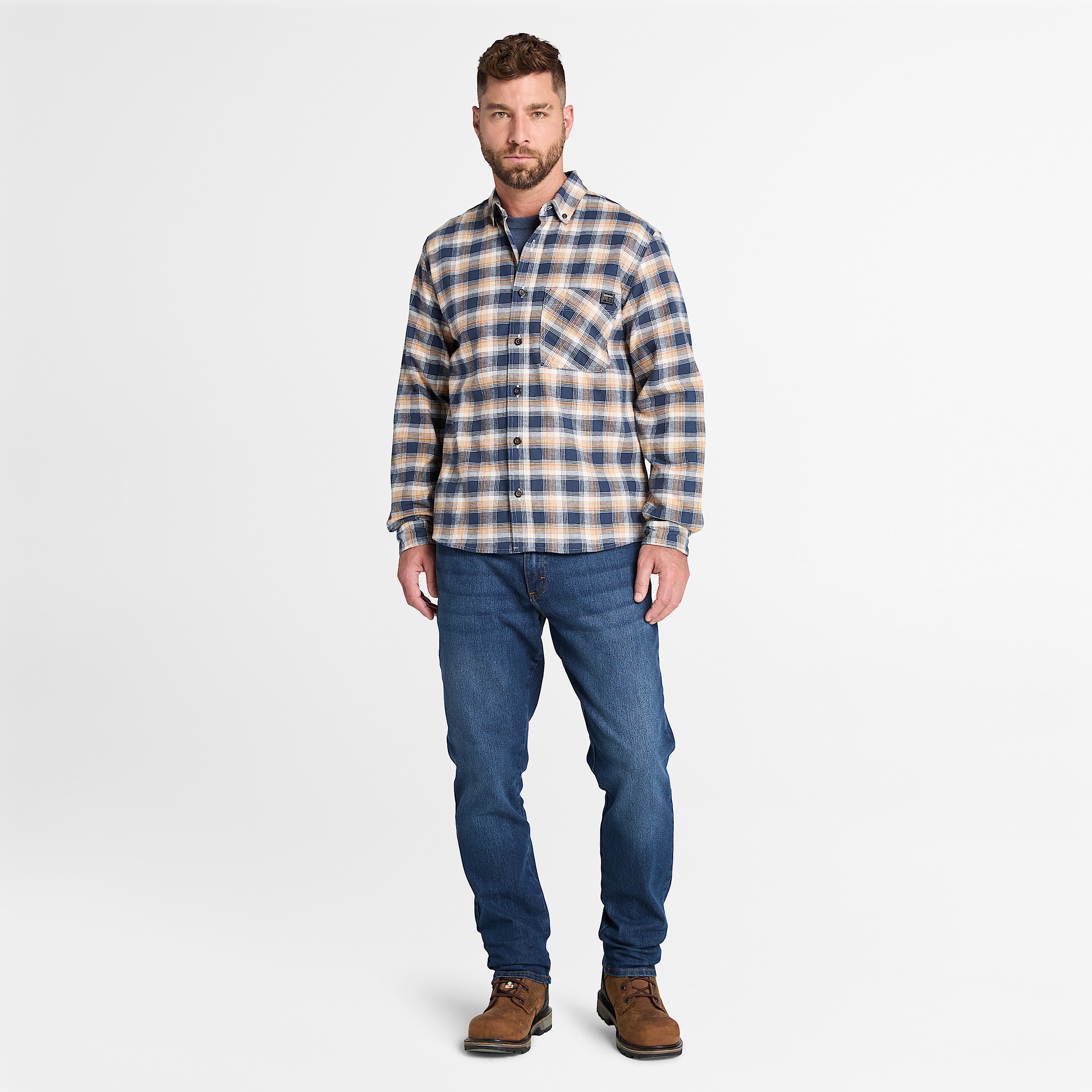 Camisa Woodfort Lightweight Flannel Flex para hombre TBL Trigo teido ALT1