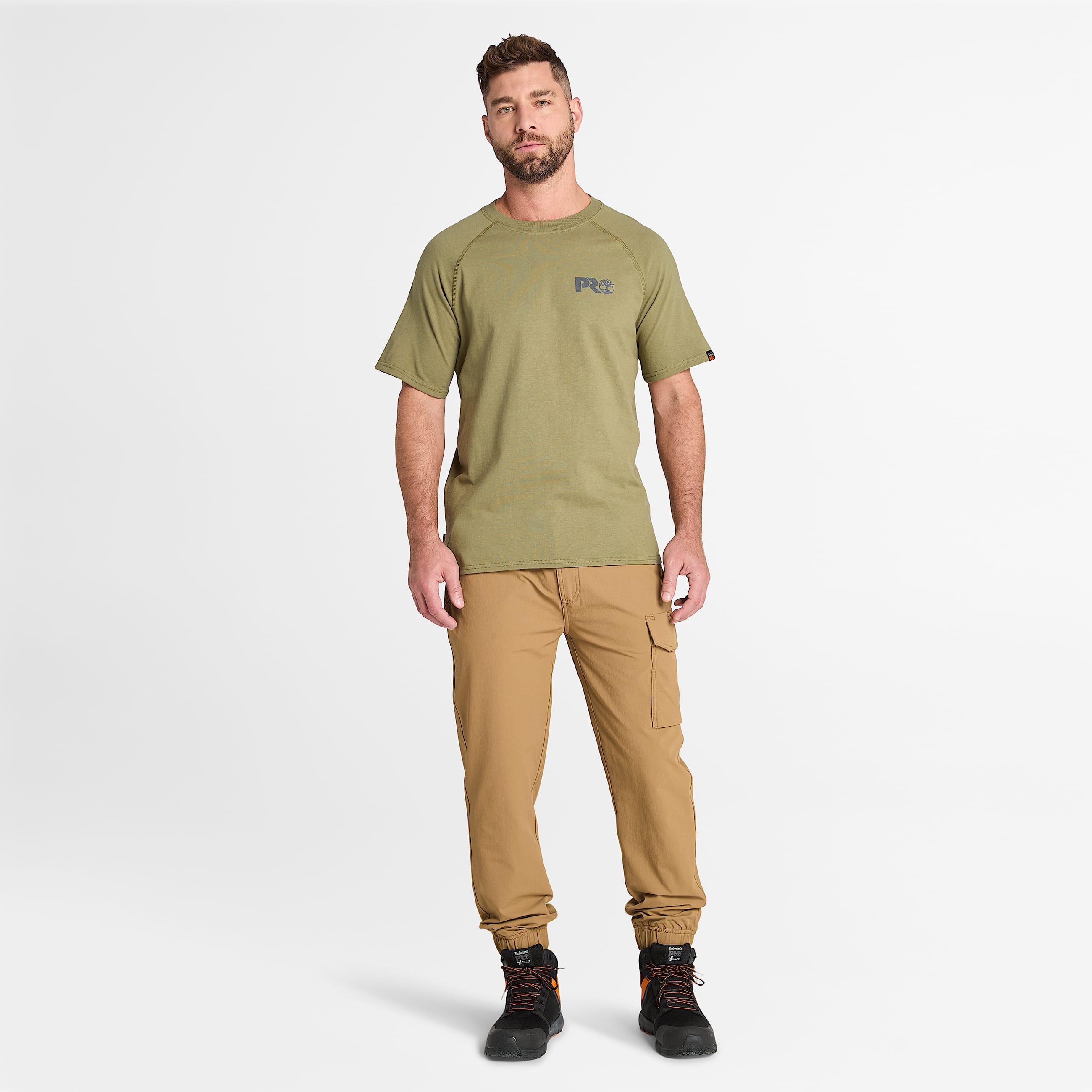 Mens Timberland PRO Core Reflective Logo TShirt TBL Burnt Olive ALT1