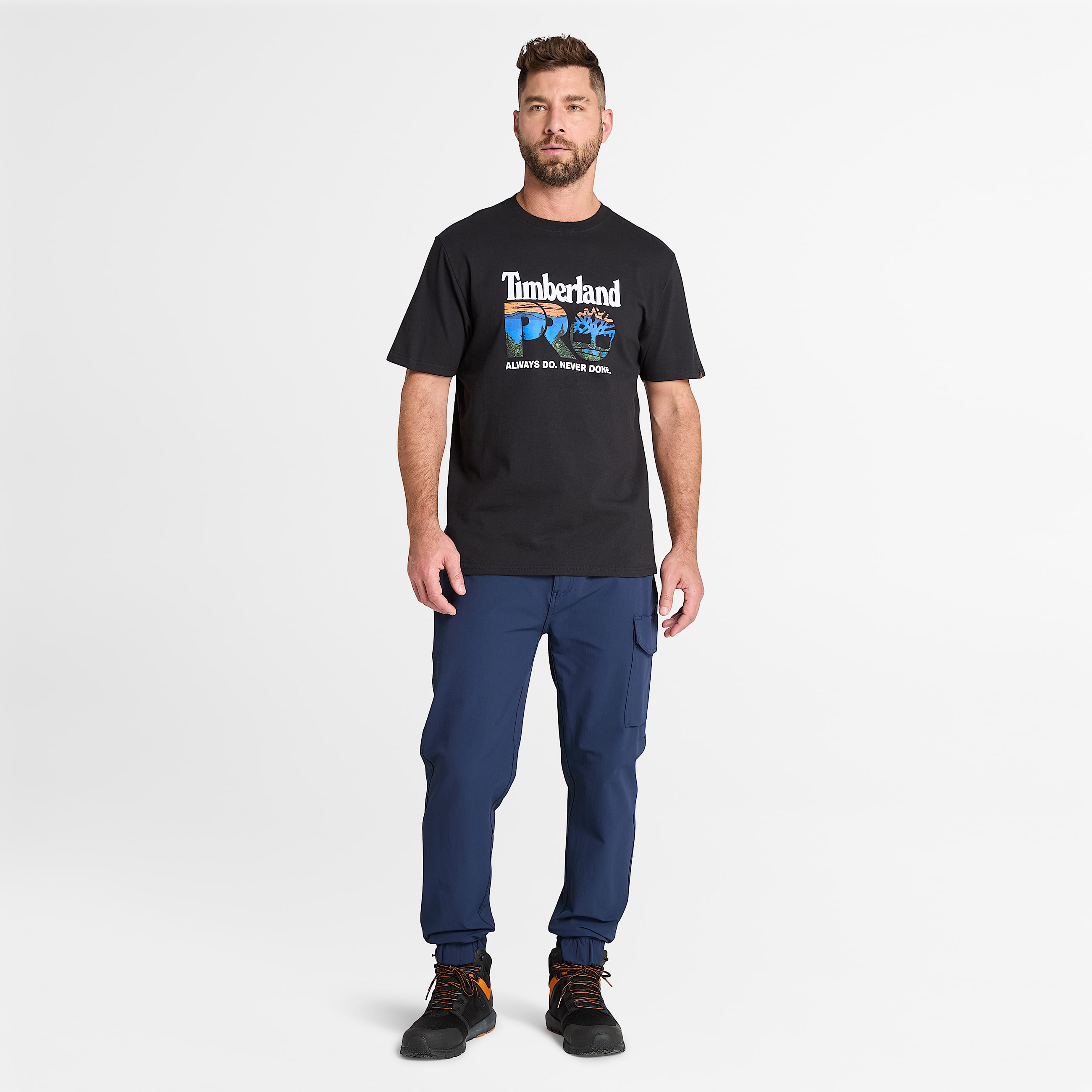 Mens Timberland PRO Core Logo TShirt TBL Black ALT1